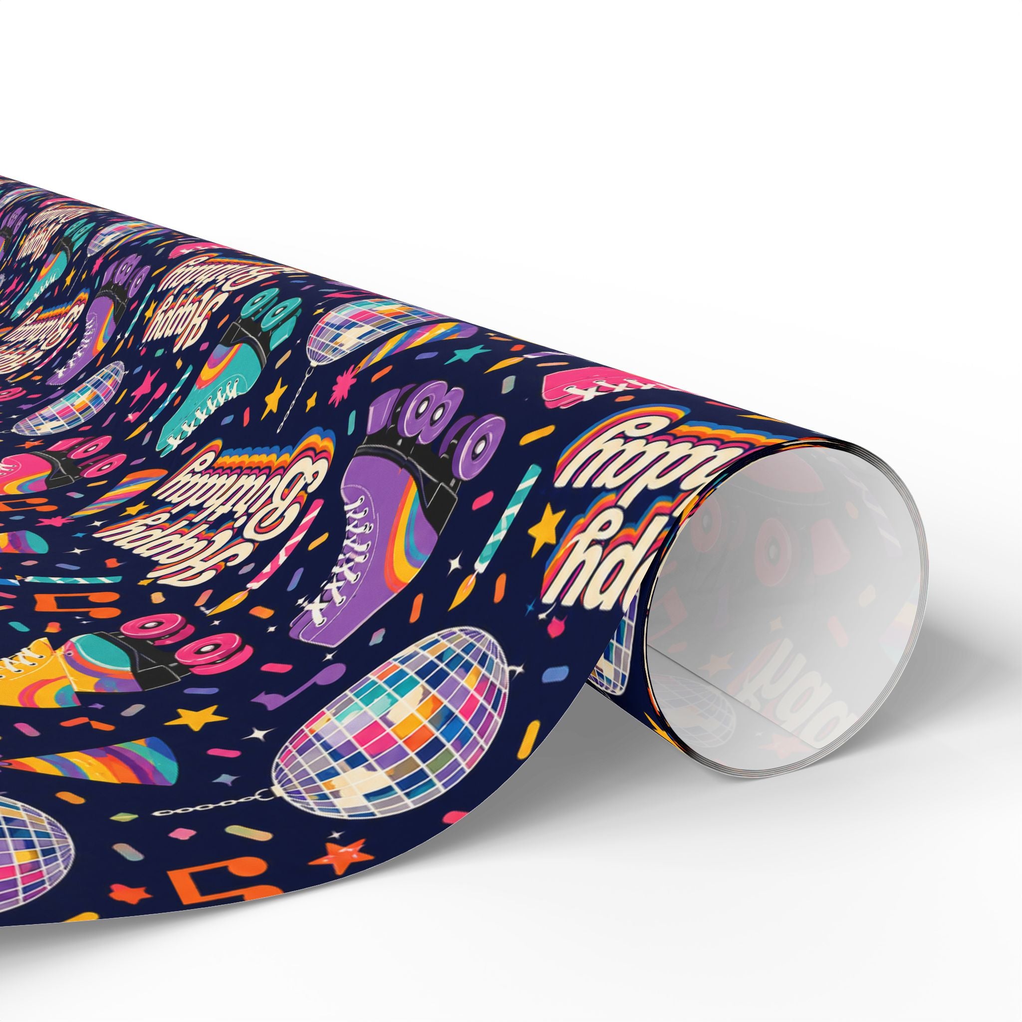 Birthday Roller Skating Gift Wrap Paper (Dark) – Unique Wrap For the Roller Skating Lover.