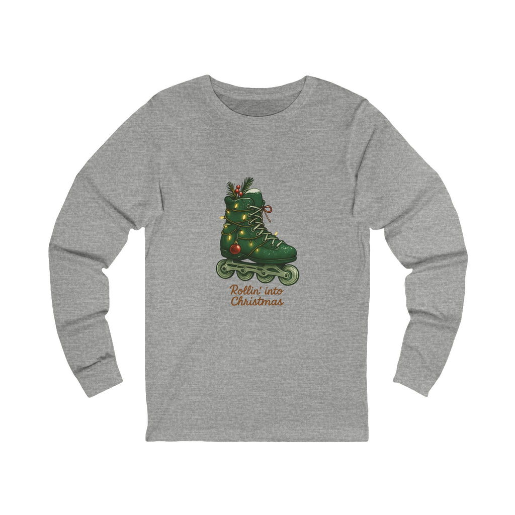 Green Inline Roller Skates Christmas Long Sleeve Tee