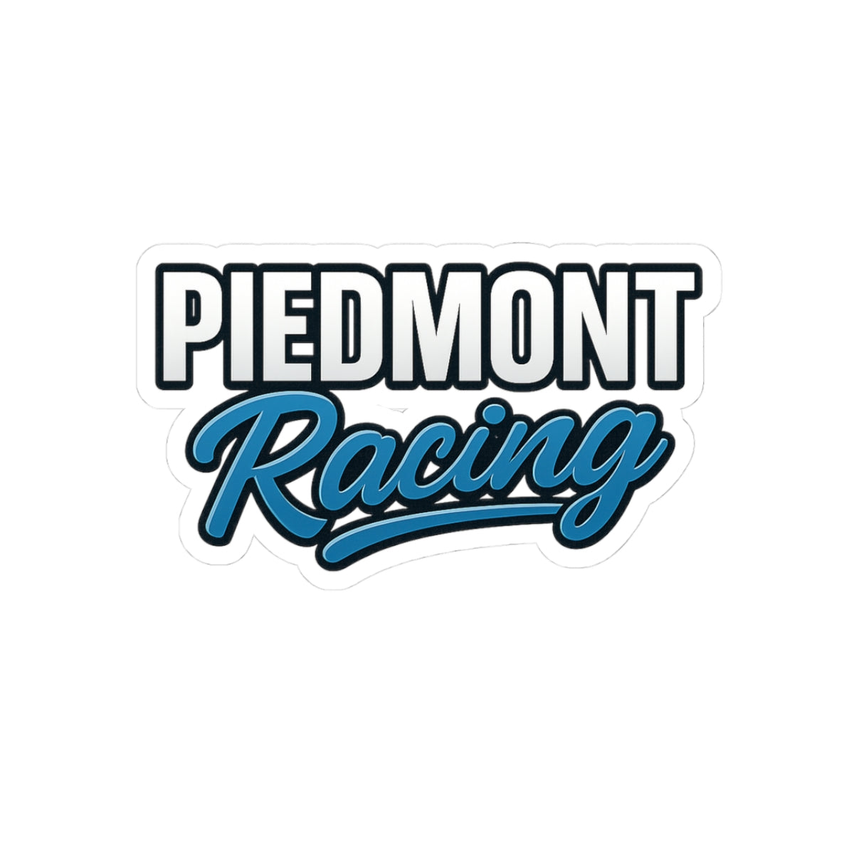 Piedmont Racing Sticker 2 — Blue Vinyl Kiss-Cut Decal for Cars, Laptops & Gear