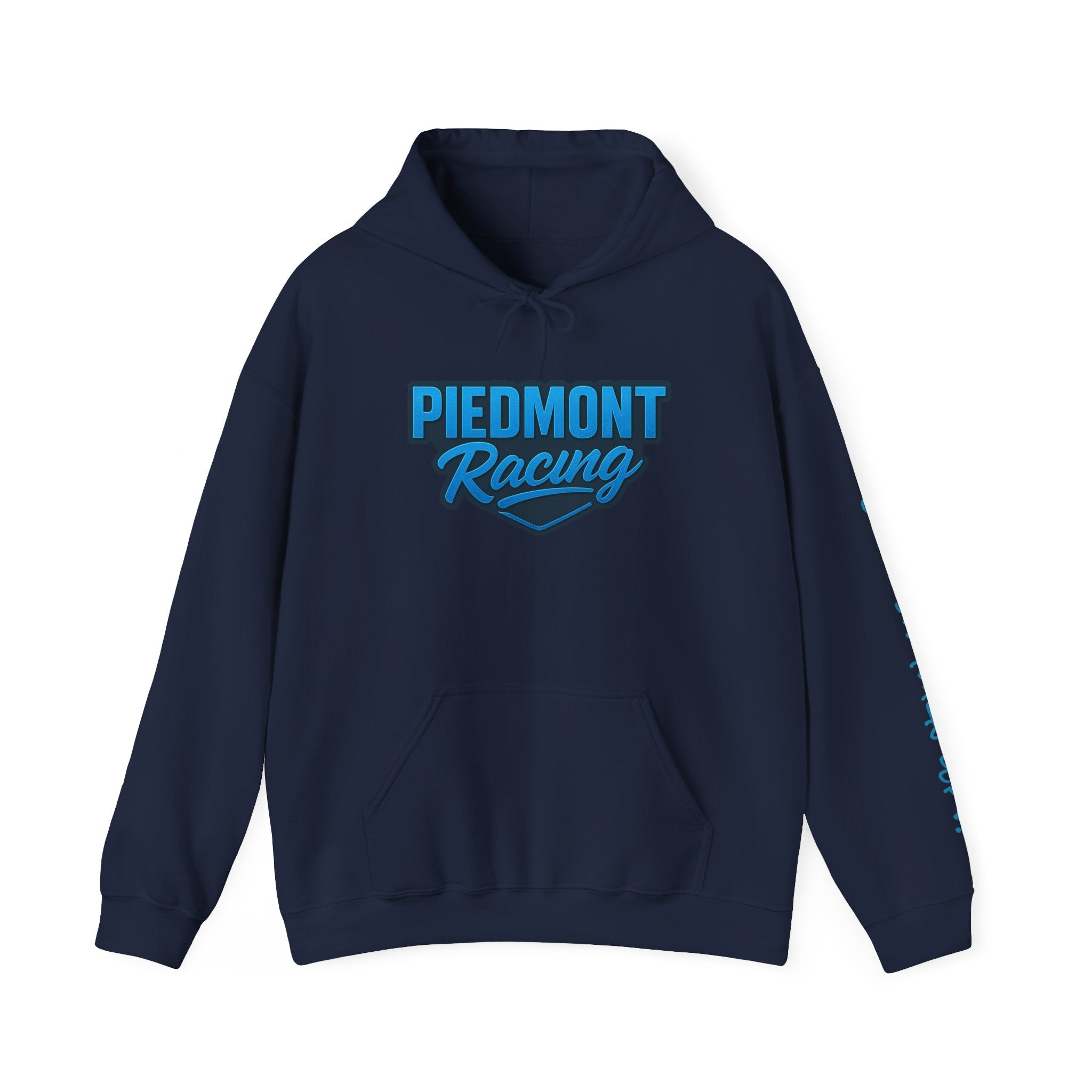 Piedmont Racing Hoodie — Retro Blue Motorsport Pullover