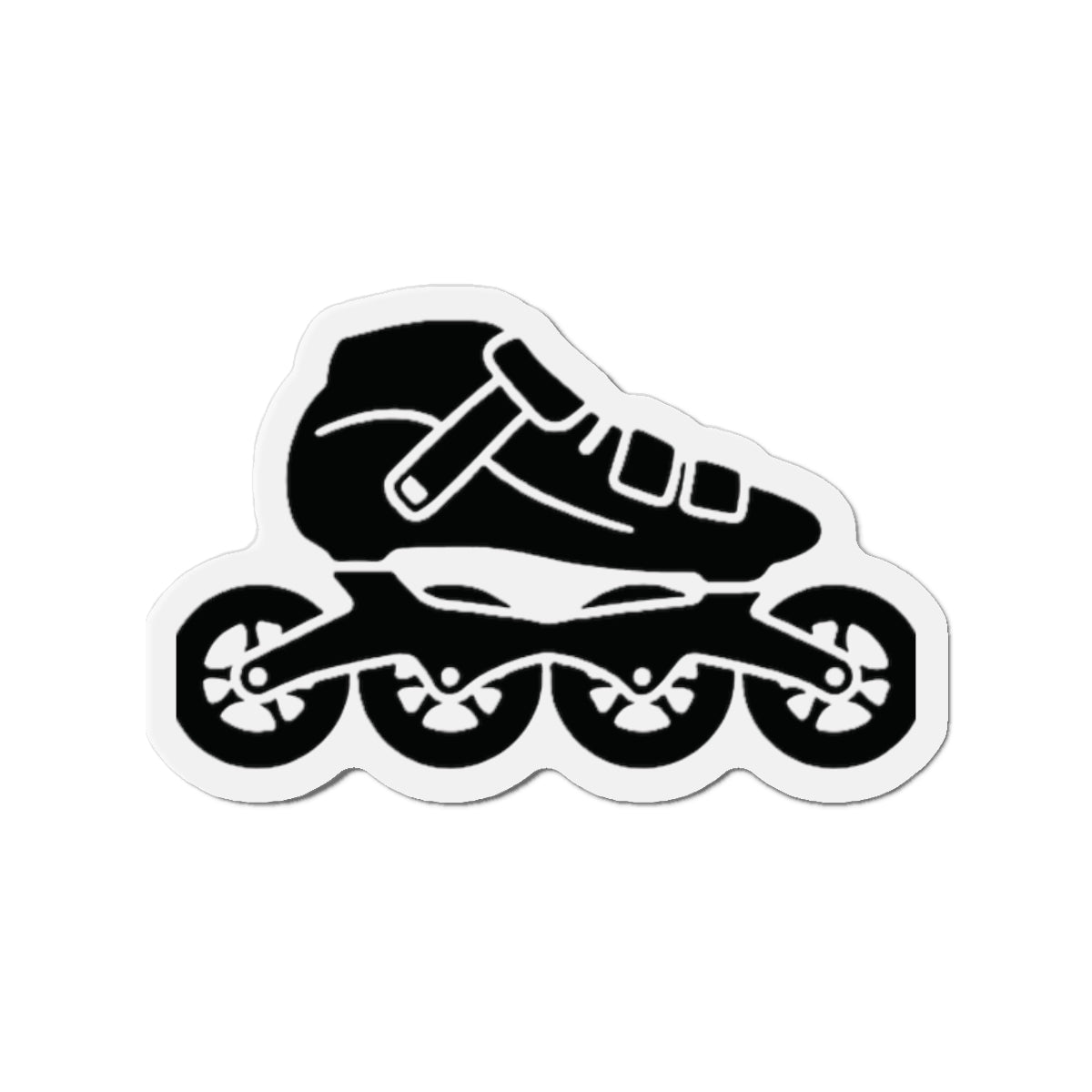 Roller Skate USA Die-Cut Magnet — Black Inline Skate Magnet