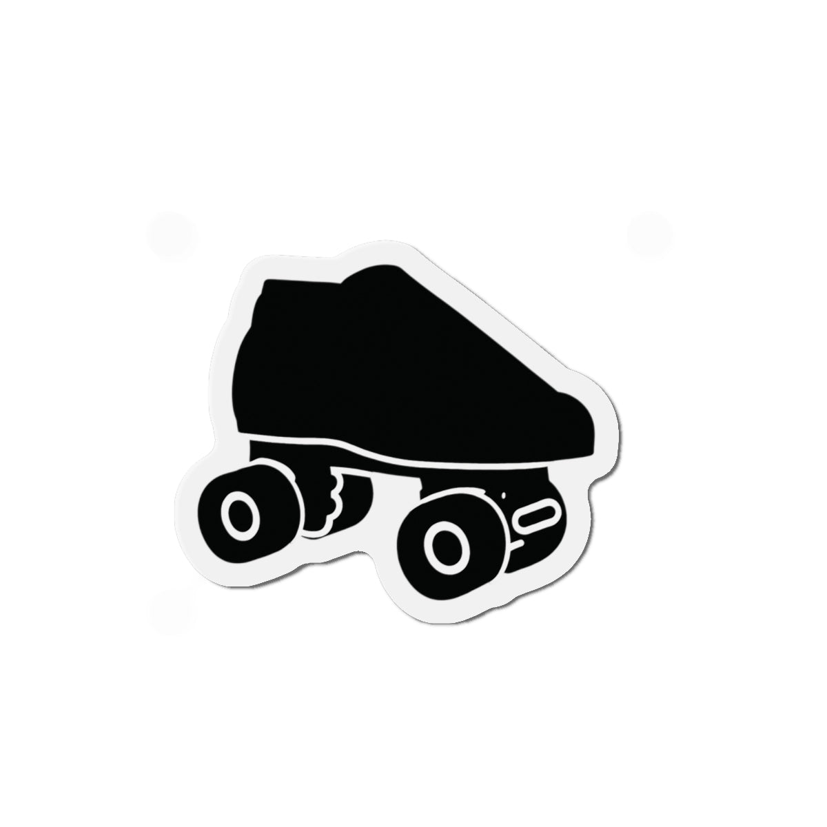 Black Roller Skate USA Die-Cut Magnet — Retro Black Quad Skate Refrigerator Magnet