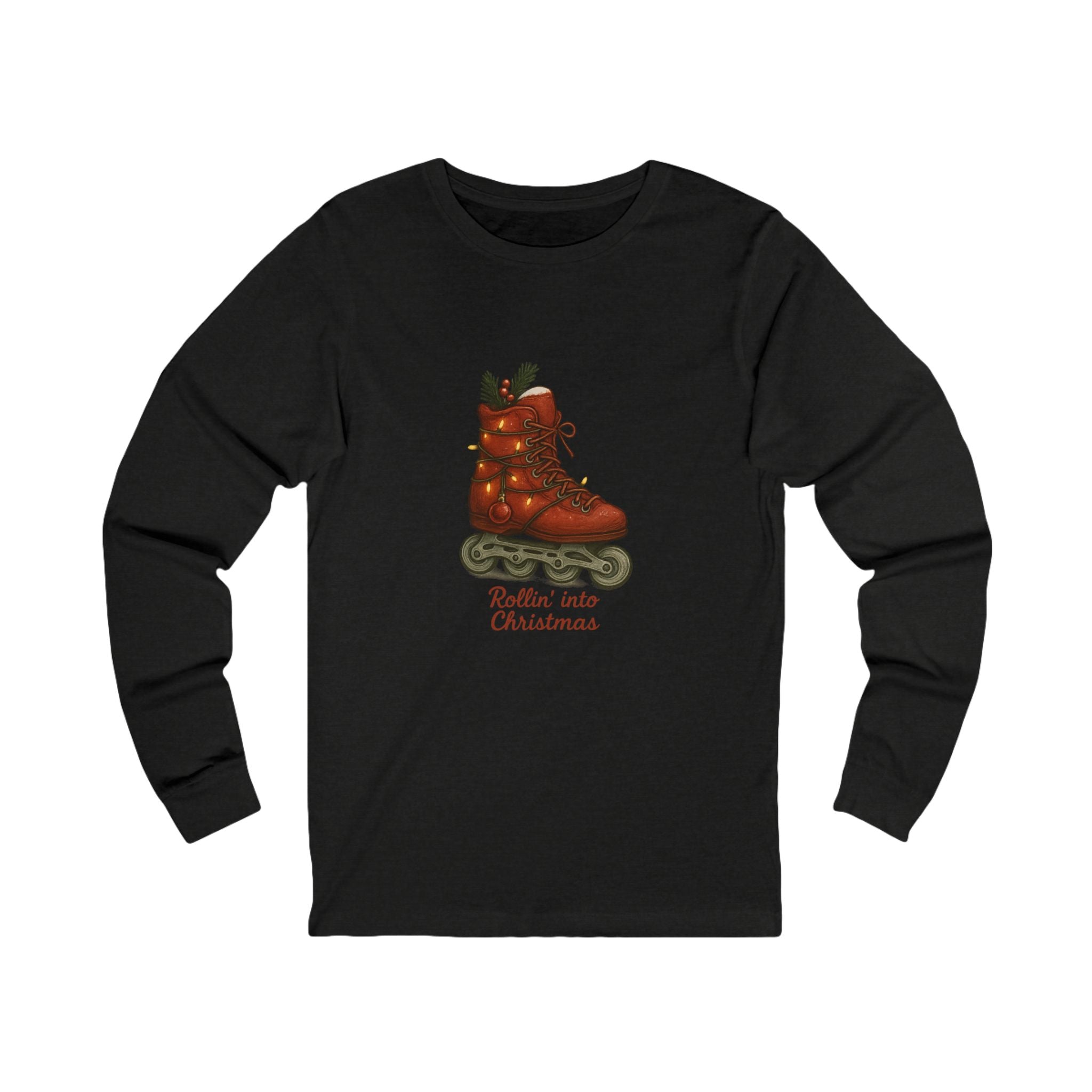 Red Inline Roller Skates Christmas Long Sleeve Tee