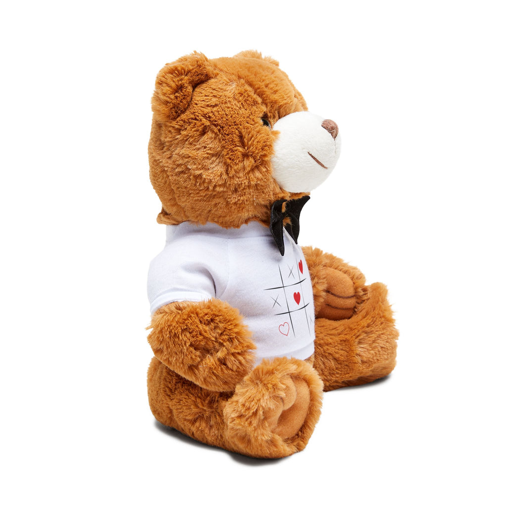 Tic Tac Toe Valentine's Heart Teddy Bear – Plush Gift with T-Shirt