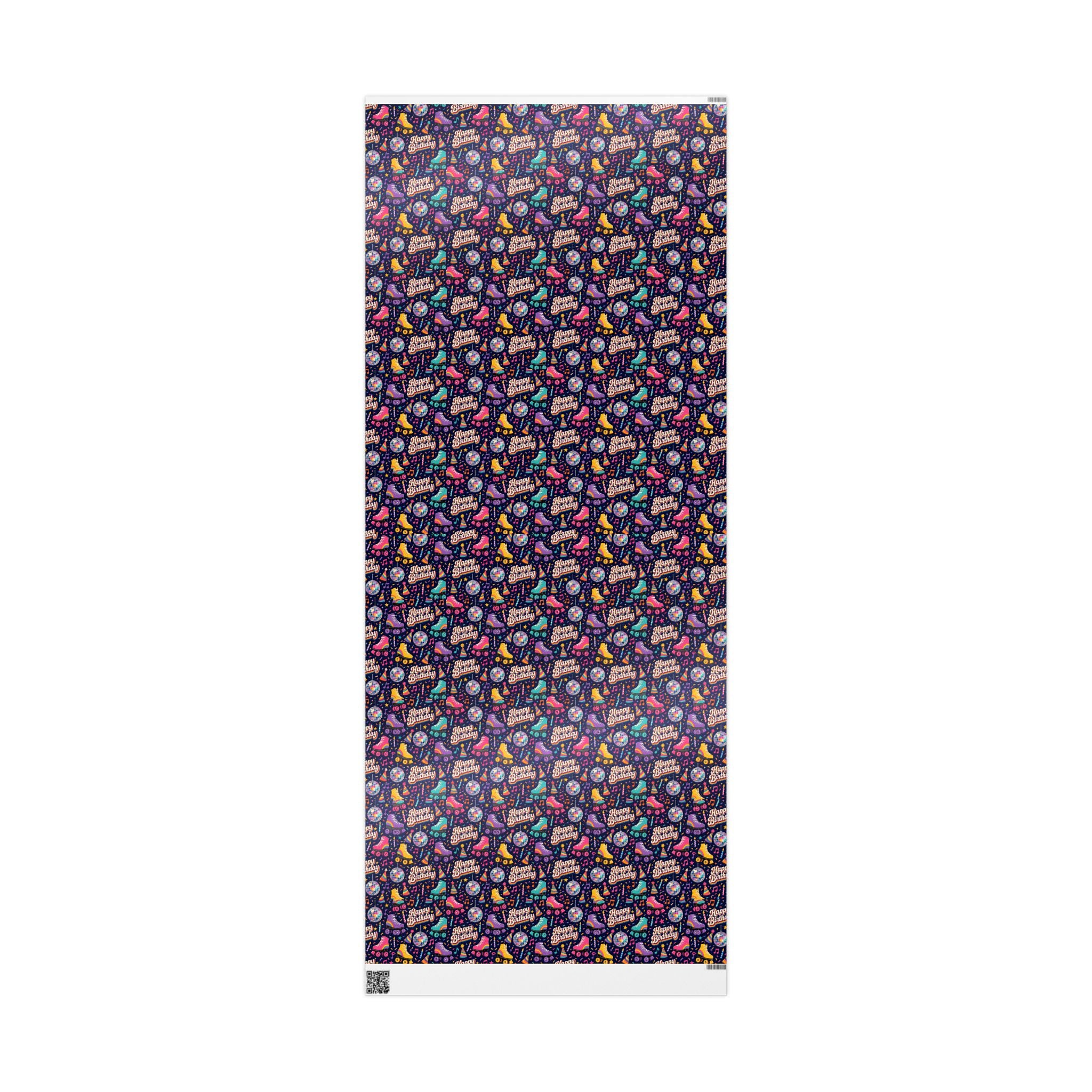 Birthday Roller Skating Gift Wrap Paper (Dark) – Unique Wrap For the Roller Skating Lover.