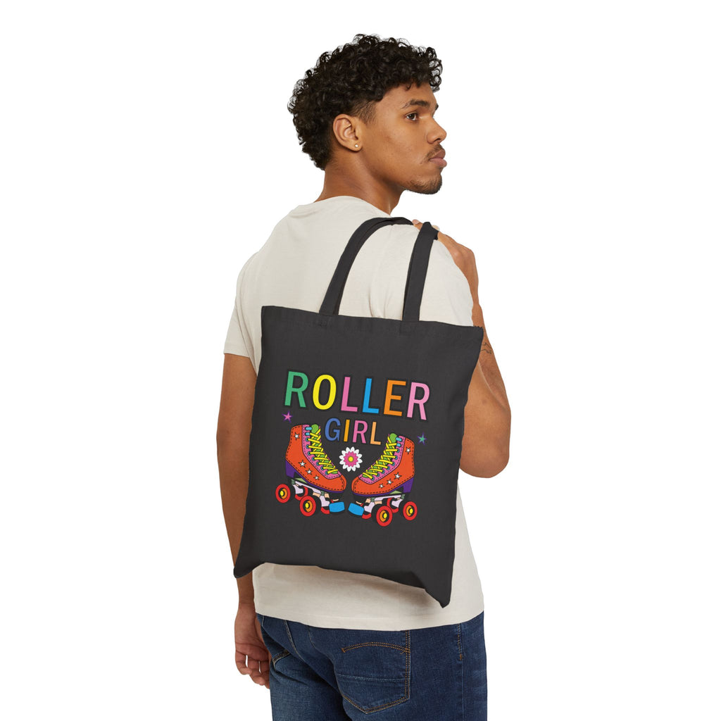 Roller Girl Cotton Canvas Tote Bag - Fun and Functional Shopping Bag for Skaters