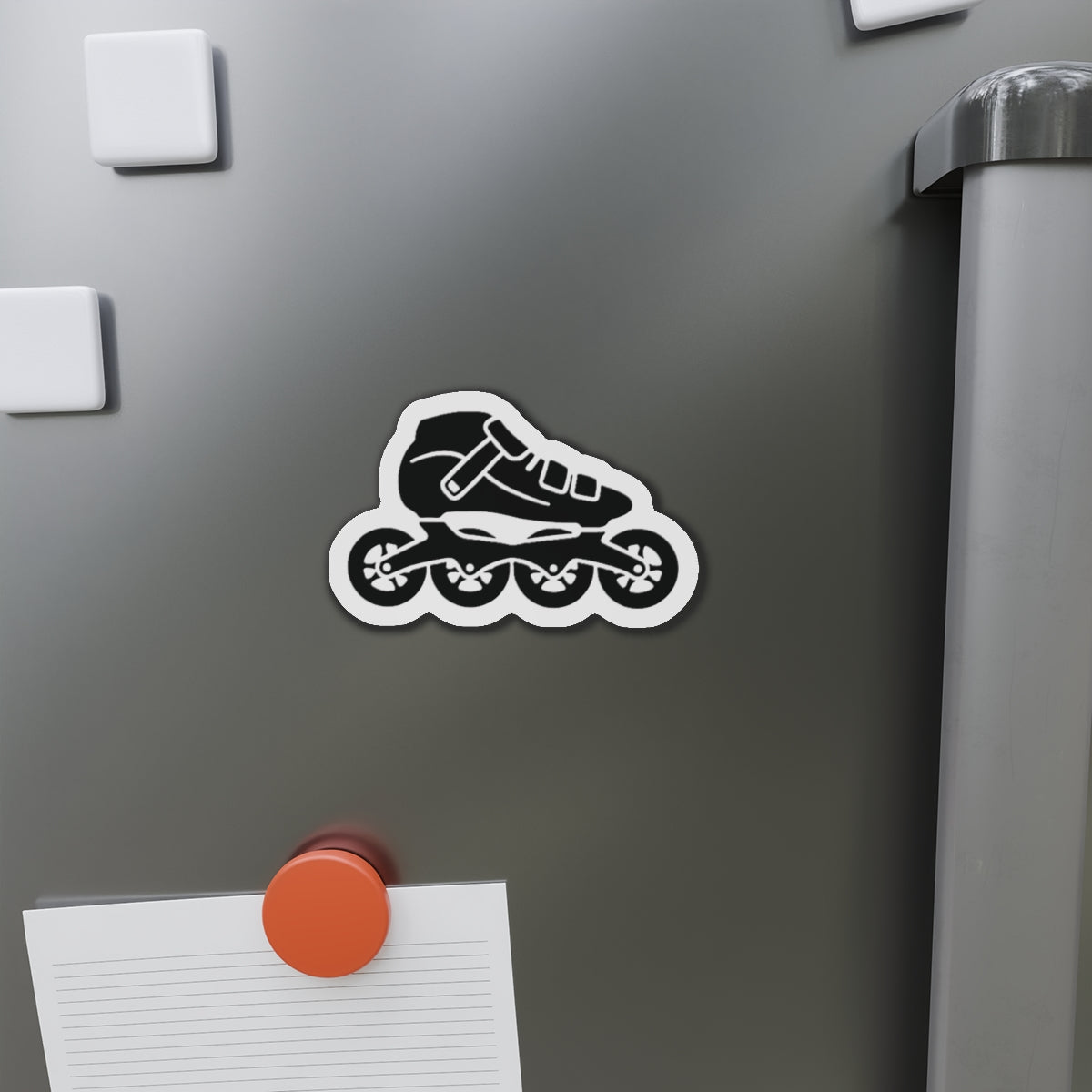 Roller Skate USA Die-Cut Magnet — Black Inline Skate Magnet