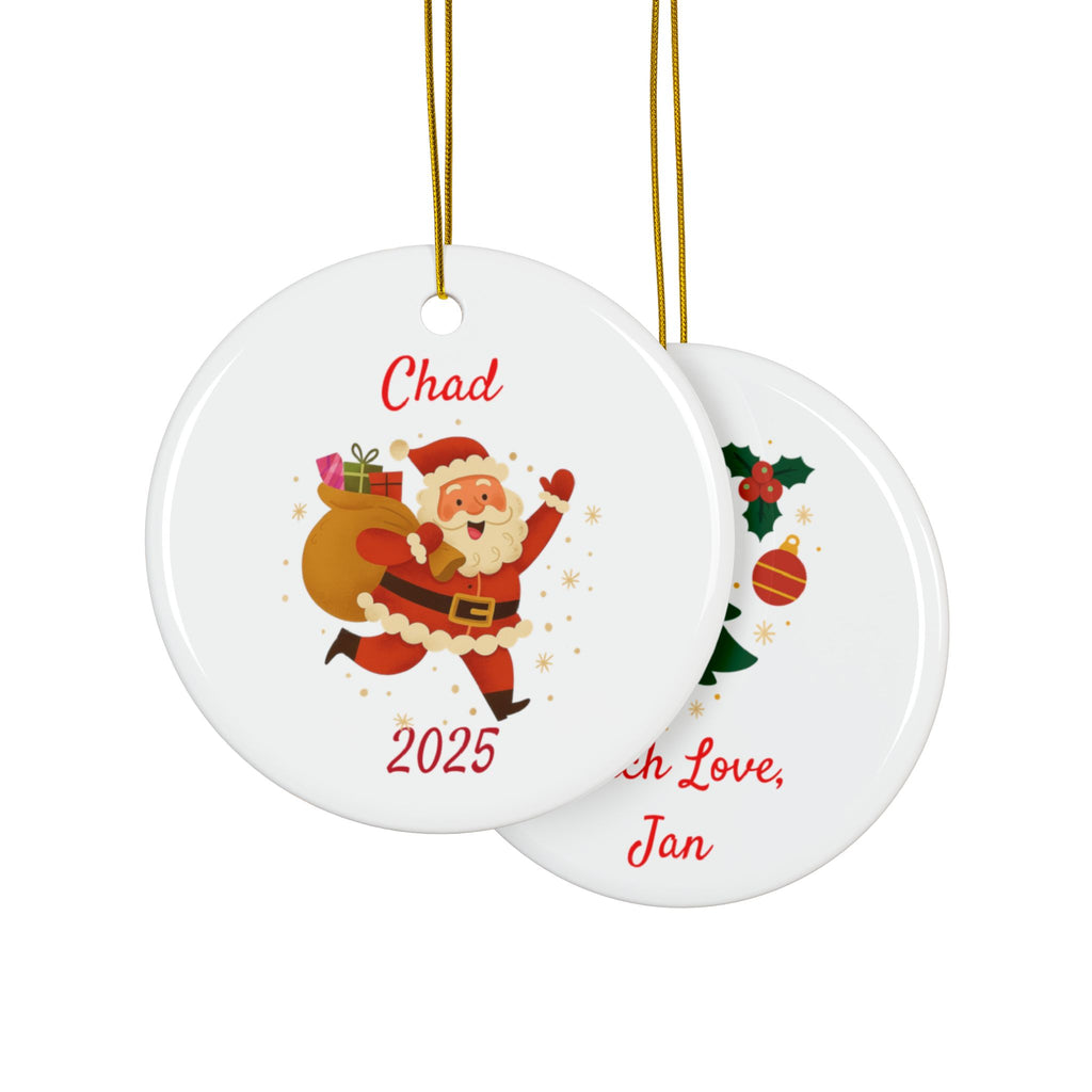 Jan Personalized Ceramic Ornament — Custom Name & 2025 Holiday Decoration