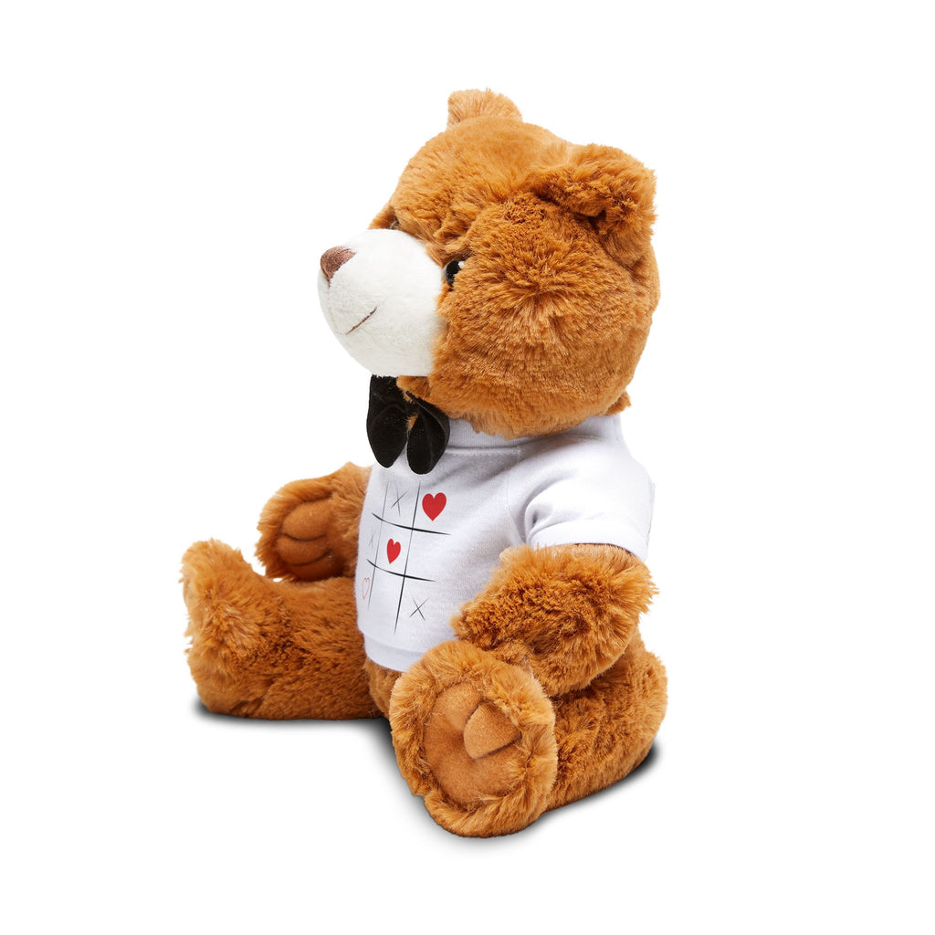 Tic Tac Toe Valentine's Heart Teddy Bear – Plush Gift with T-Shirt