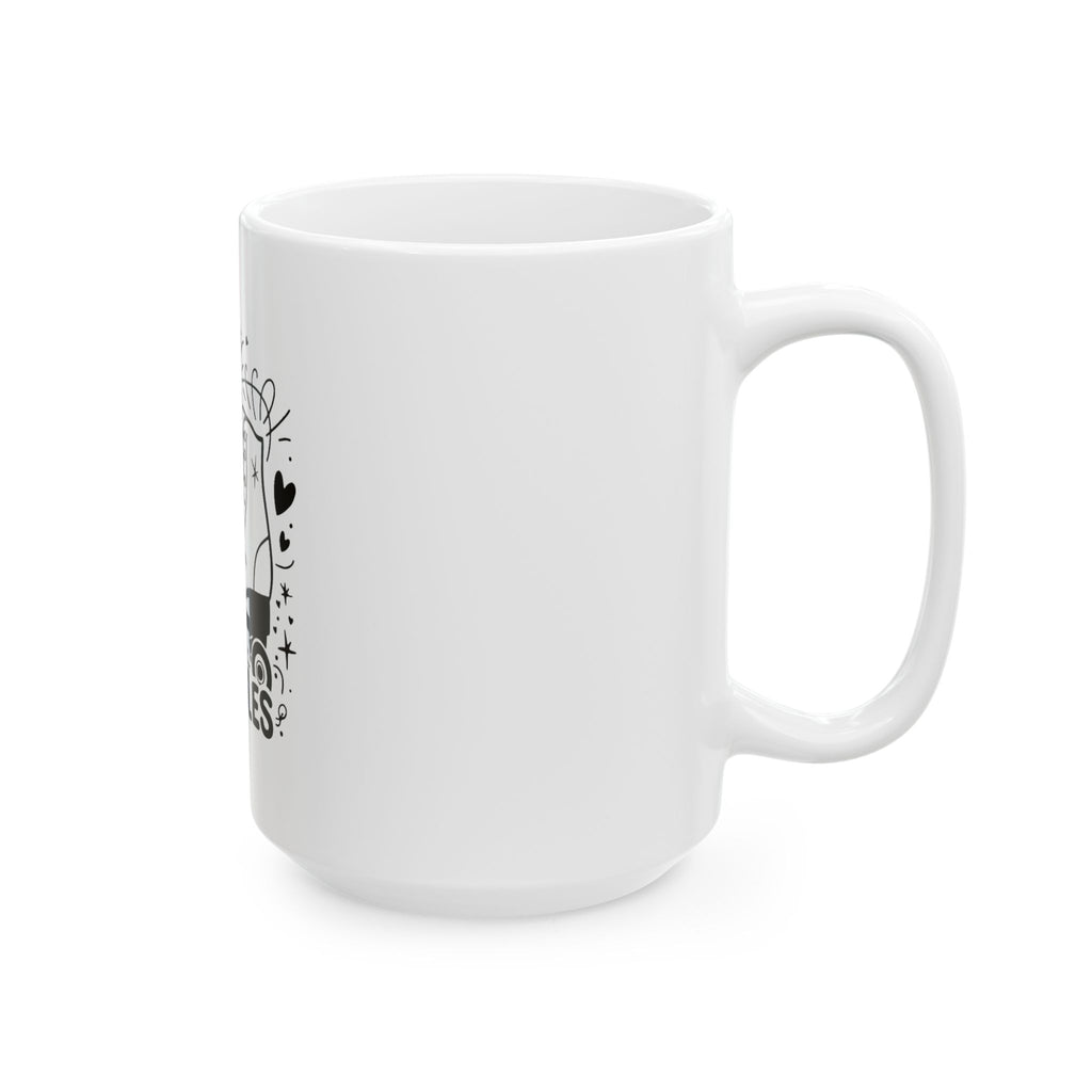 Roll Away Your Troubles Roller Skater Ceramic Mug - Perfect for Roller Skating Enthusiasts