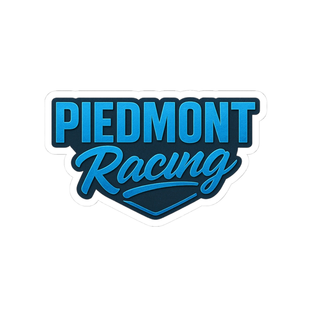 Piedmont Racing Sticker — Blue Vinyl Kiss-Cut Decal for Cars, Laptops & Gear