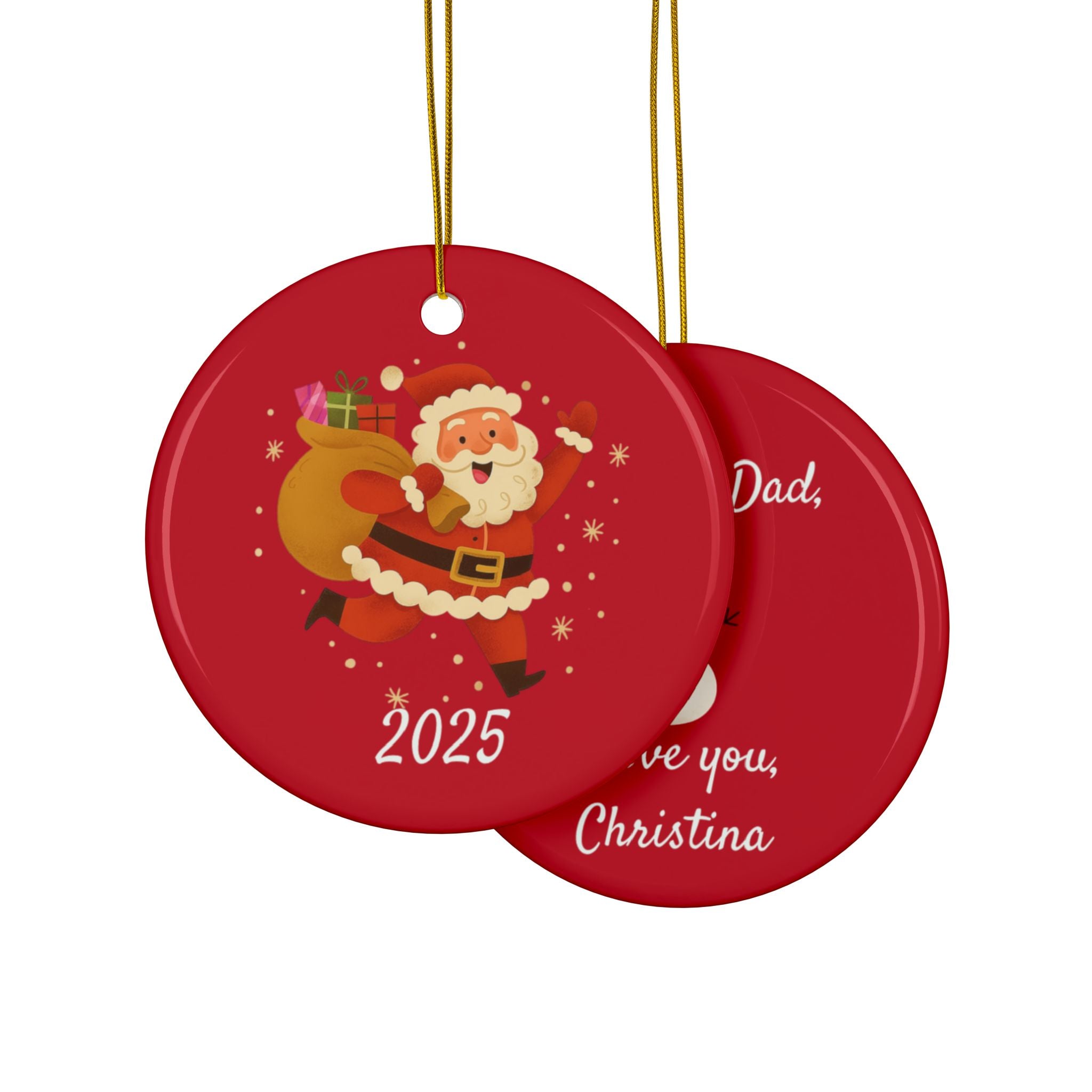 Christina Personalized Ceramic Ornament — Custom Name & 2025 Holiday Decoration