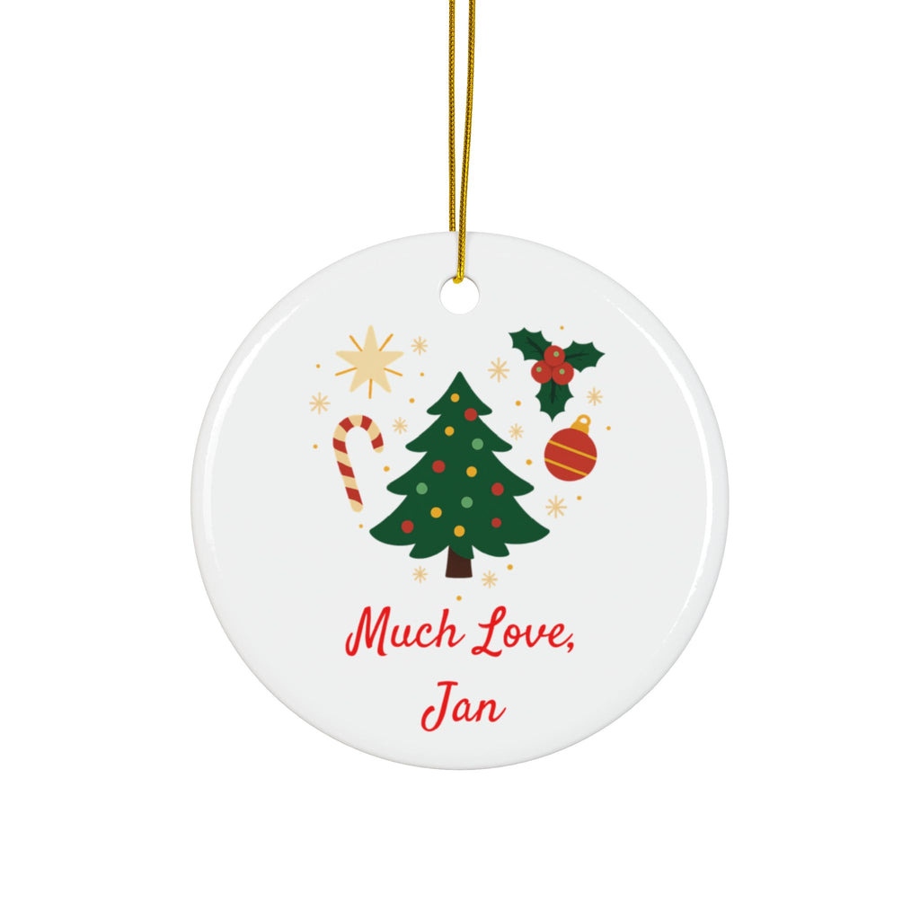 Jan Personalized Ceramic Ornament — Custom Name & 2025 Holiday Decoration