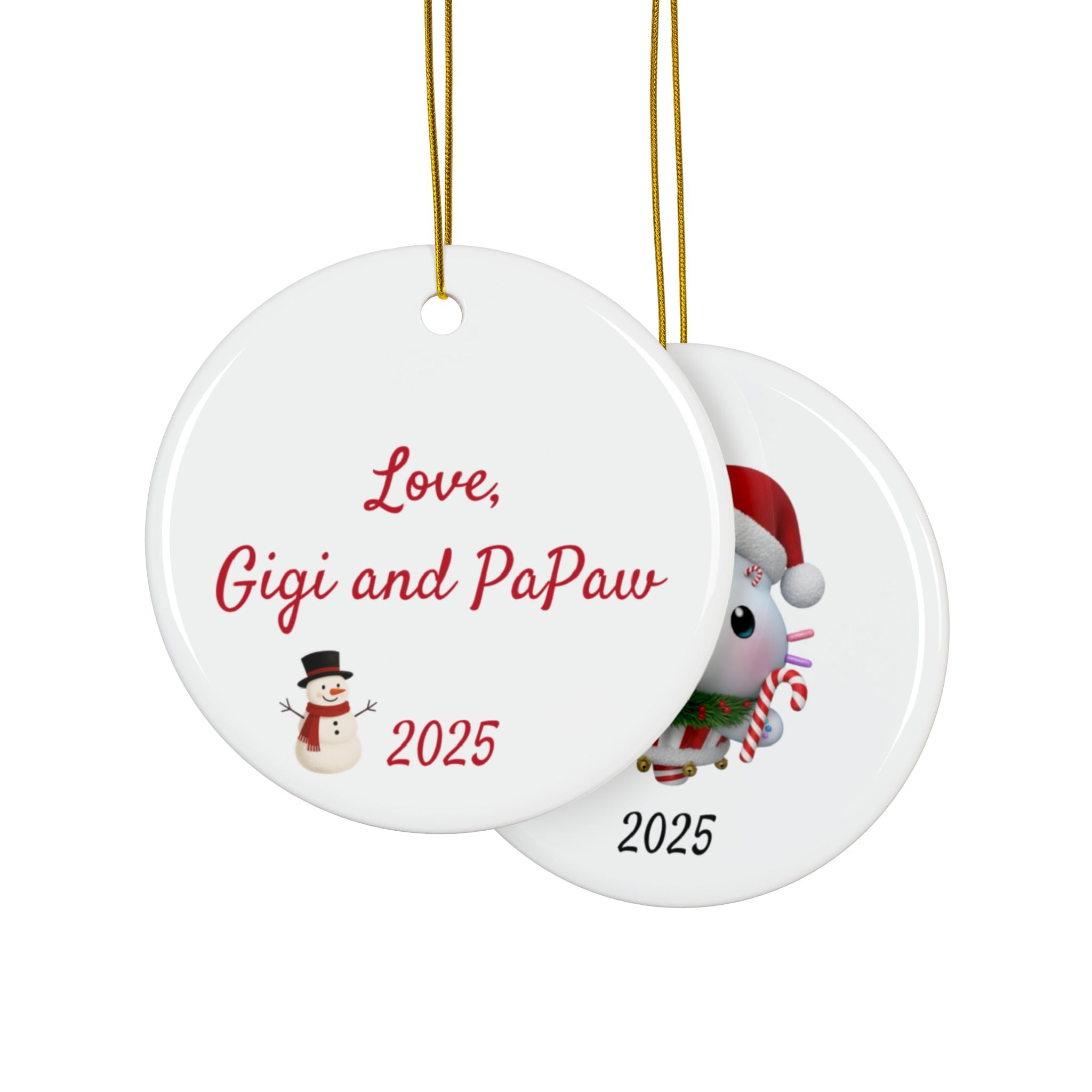 Cakey Cake Christmas Personalized Ceramic Ornament — Custom Name & 2025 Holiday Decoration