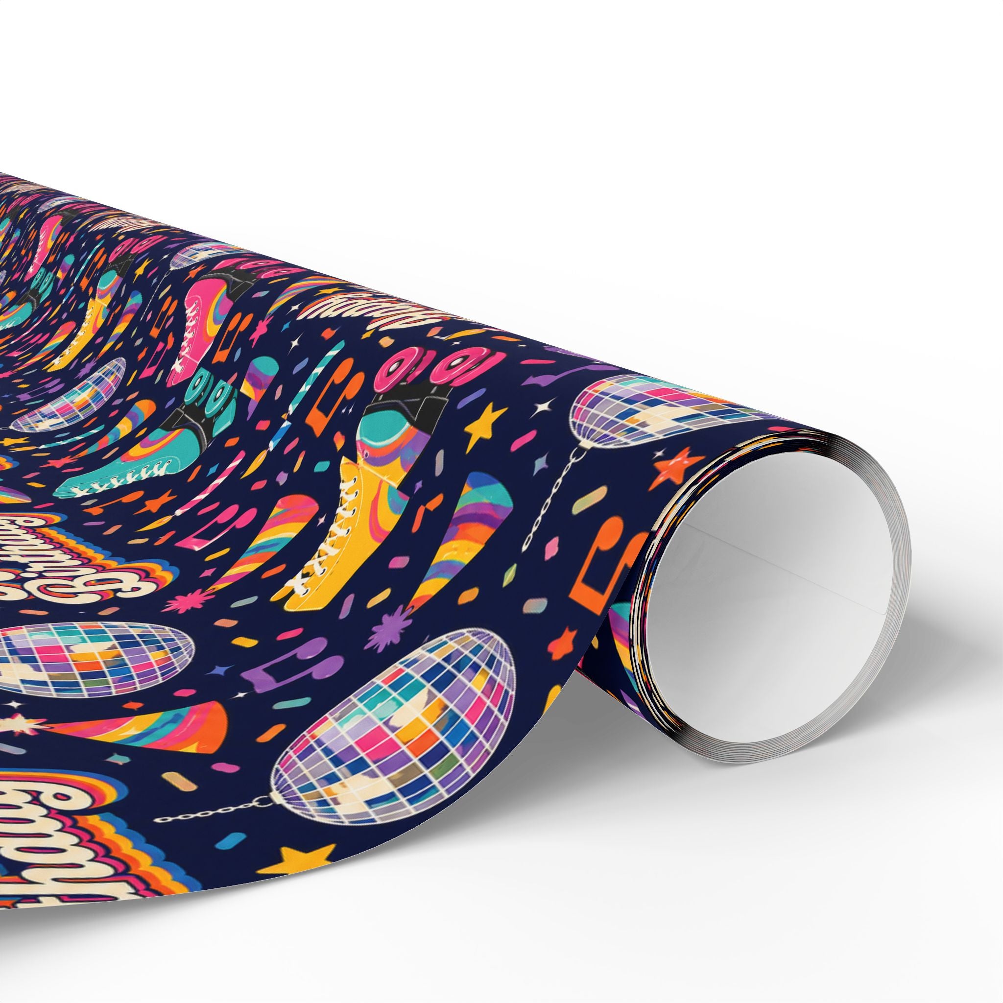 Birthday Roller Skating Gift Wrap Paper (Dark) – Unique Wrap For the Roller Skating Lover.