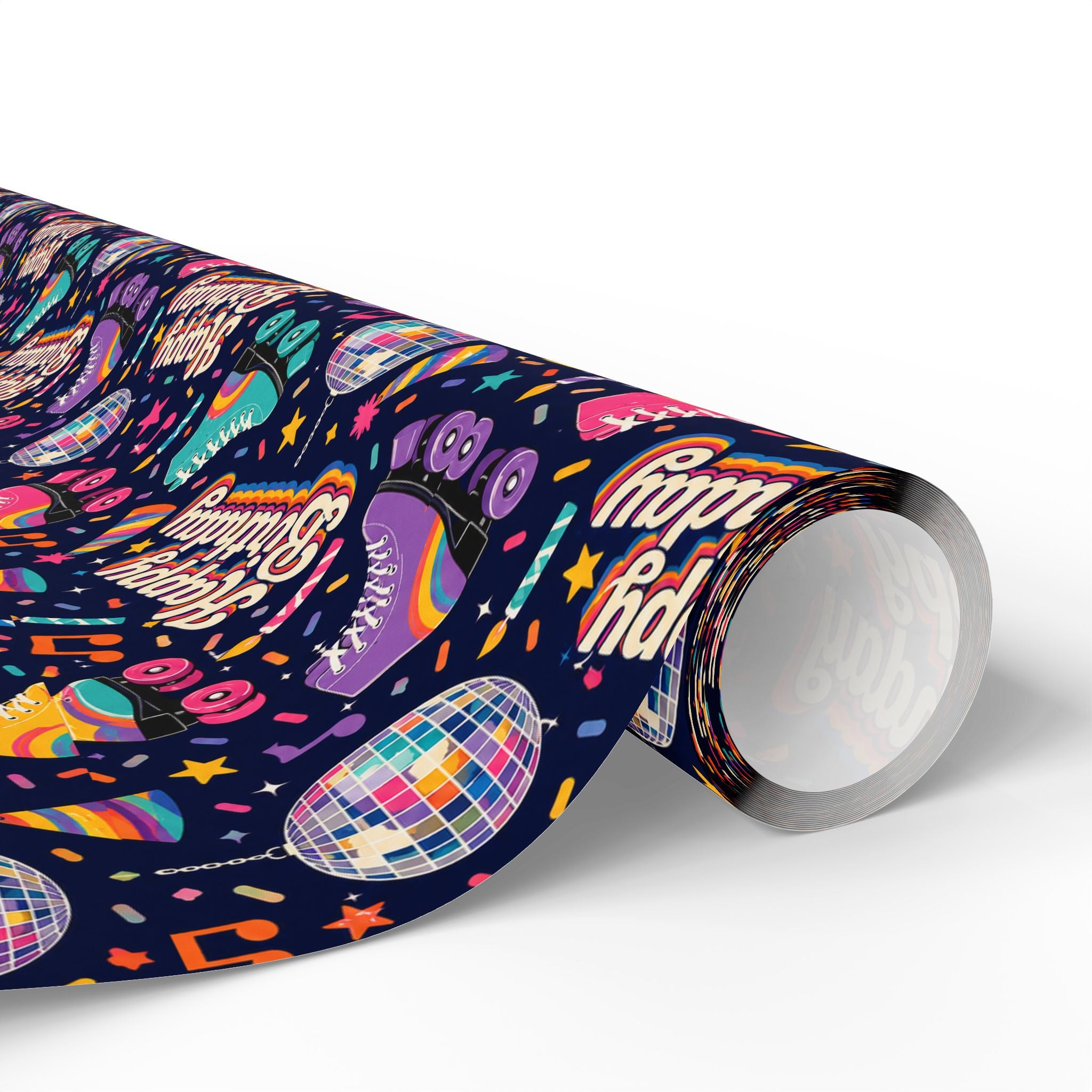 Birthday Roller Skating Gift Wrap Paper (Dark) – Unique Wrap For the Roller Skating Lover.