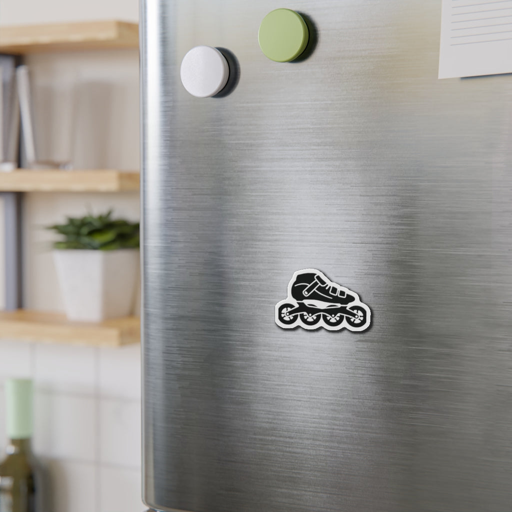 Roller Skate USA Die-Cut Magnet — Black Inline Skate Magnet