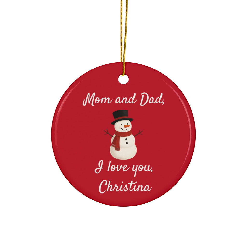 Christina Personalized Ceramic Ornament — Custom Name & 2025 Holiday Decoration
