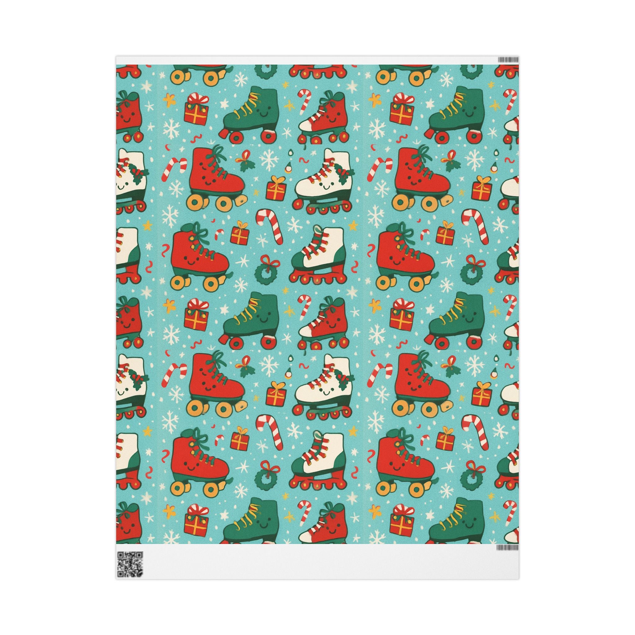 Festive Roller Skates Wrapping Paper