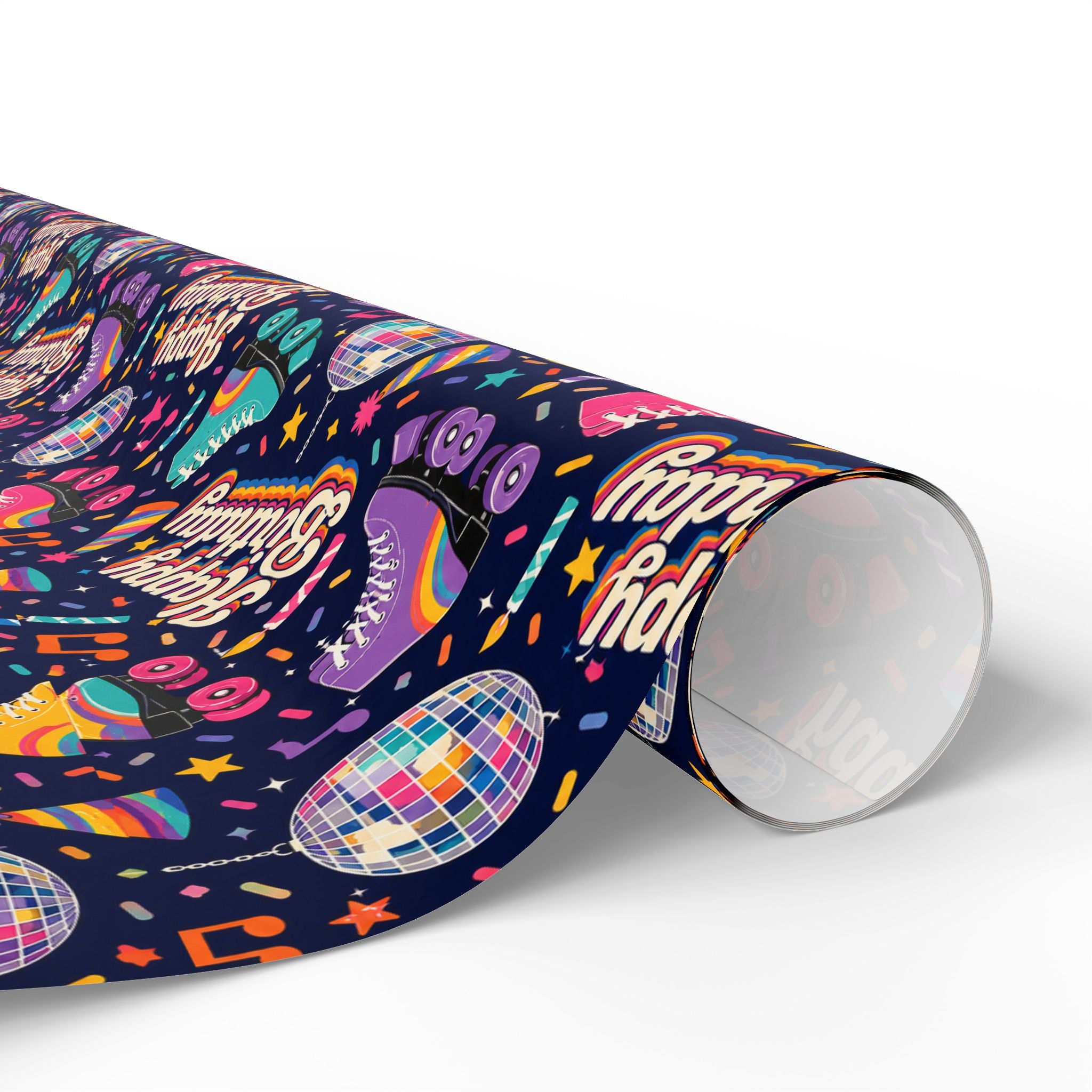 Birthday Roller Skating Gift Wrap Paper (Dark) – Unique Wrap For the Roller Skating Lover.