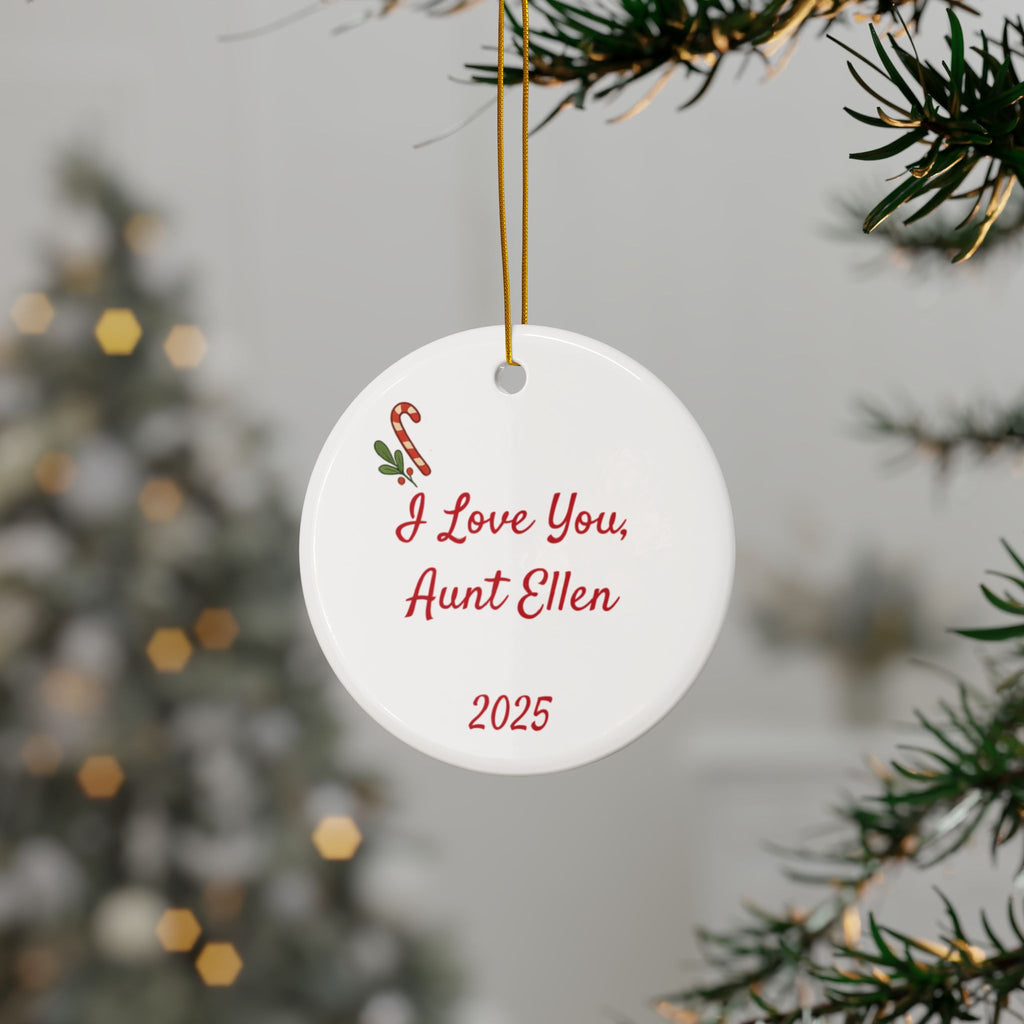 Ellen Personalized Ceramic Ornament — Custom Name & 2025 Holiday Decoration