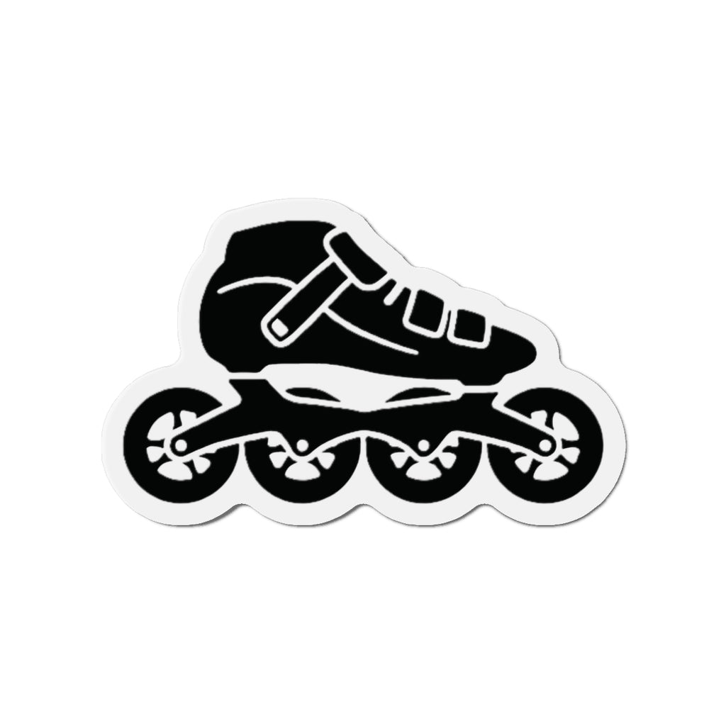 Roller Skate USA Die-Cut Magnet — Black Inline Skate Magnet