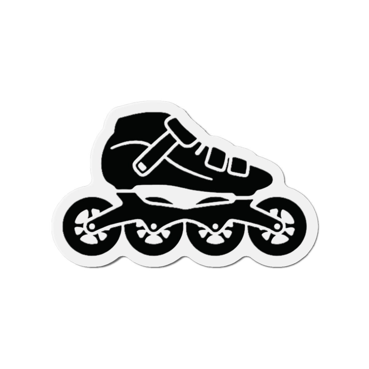 Roller Skate USA Die-Cut Magnet — Black Inline Skate Magnet