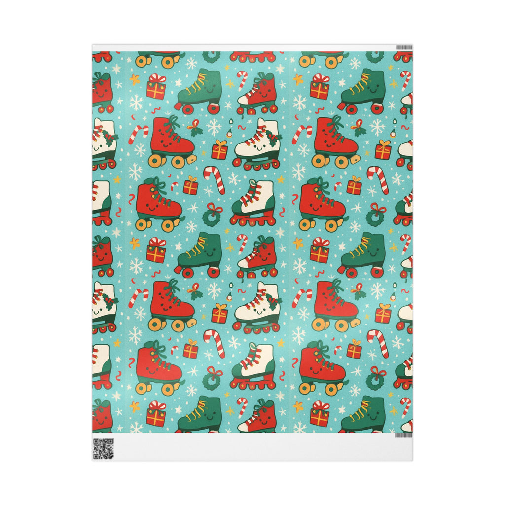 Festive Roller Skates Wrapping Paper
