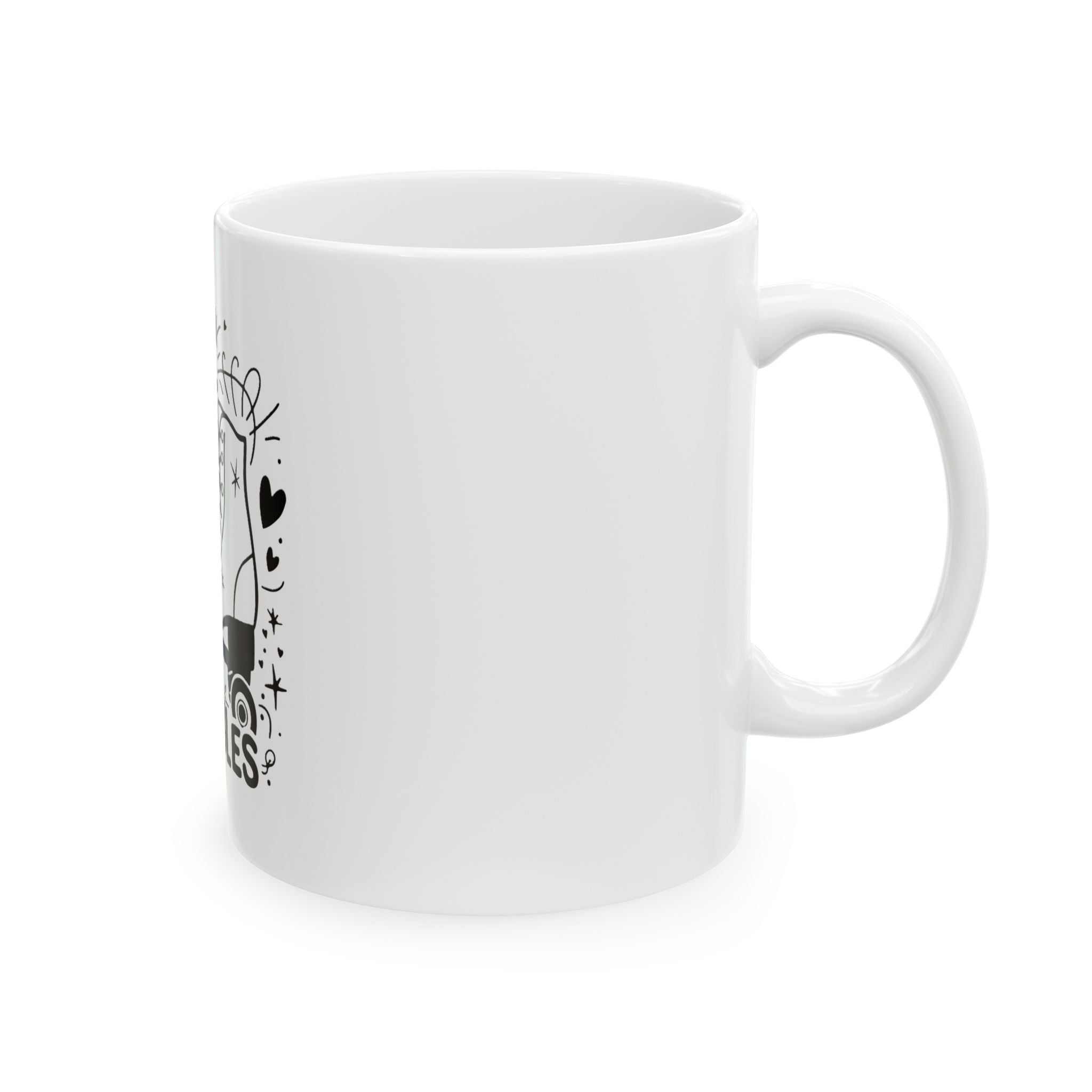 Roll Away Your Troubles Roller Skater Ceramic Mug - Perfect for Roller Skating Enthusiasts