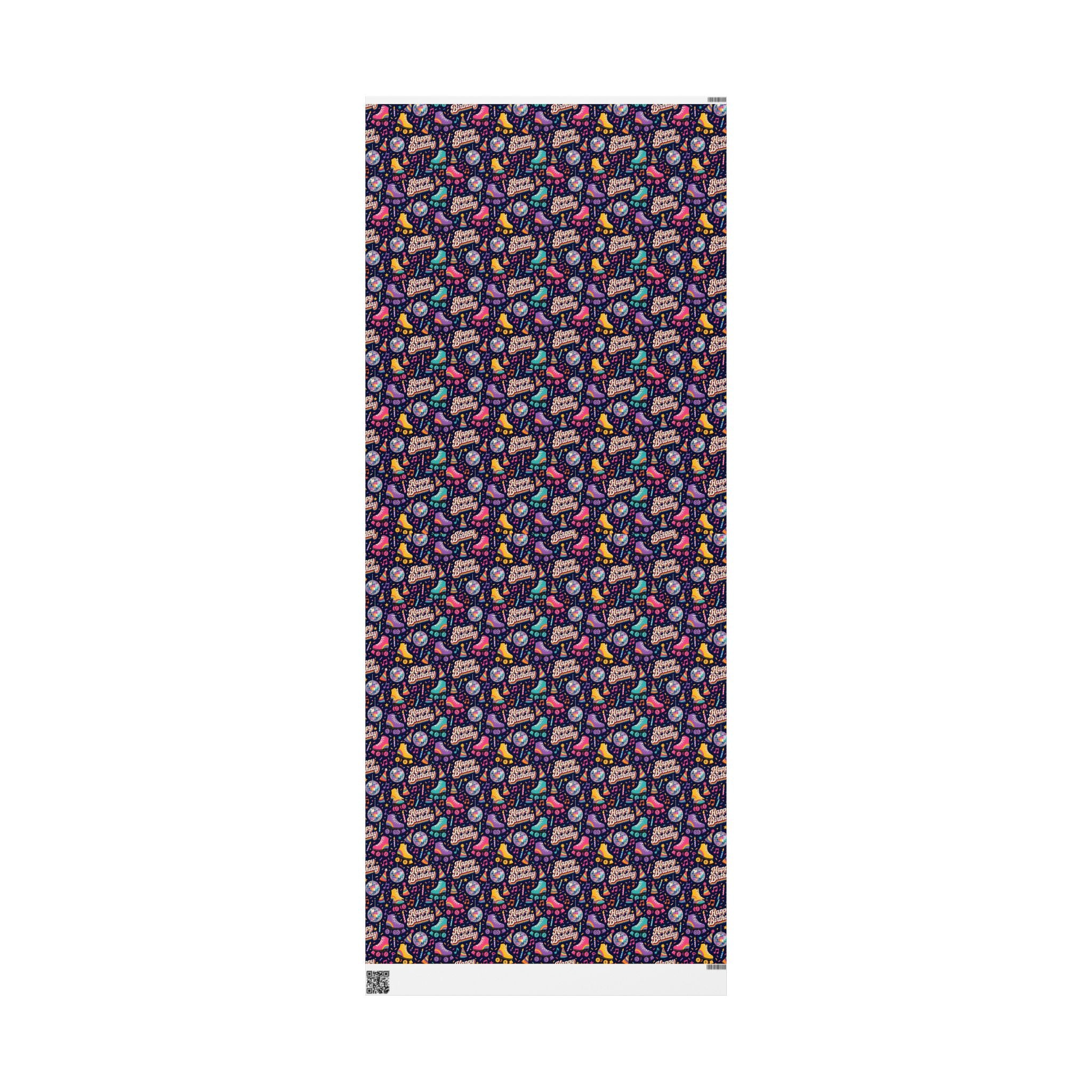 Birthday Roller Skating Gift Wrap Paper (Dark) – Unique Wrap For the Roller Skating Lover.