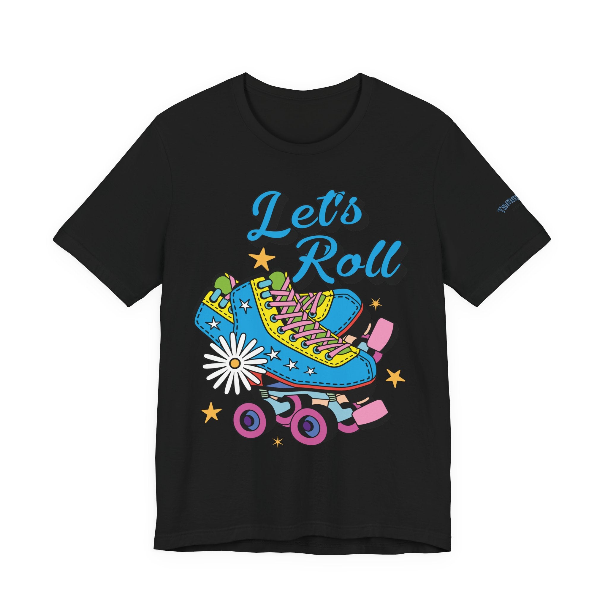 Retro Roller Skating Tee, Customizable With Your Name or Team, Fun Casual Shirt for Active Lifestyle, Perfect Gift for Skaters, Birthday, Summer Vibes, Let's Roll Design