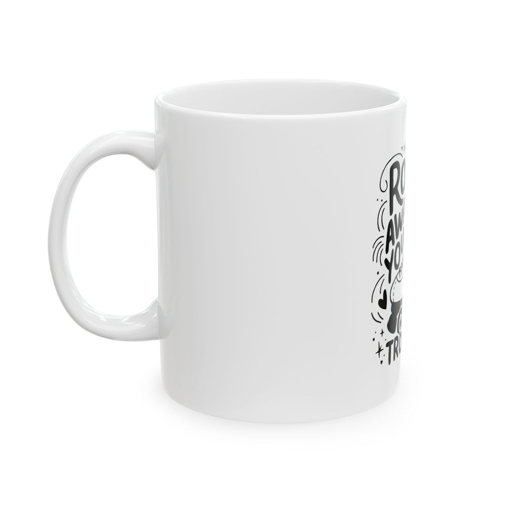 Roll Away Your Troubles Roller Skater Ceramic Mug - Perfect for Roller Skating Enthusiasts