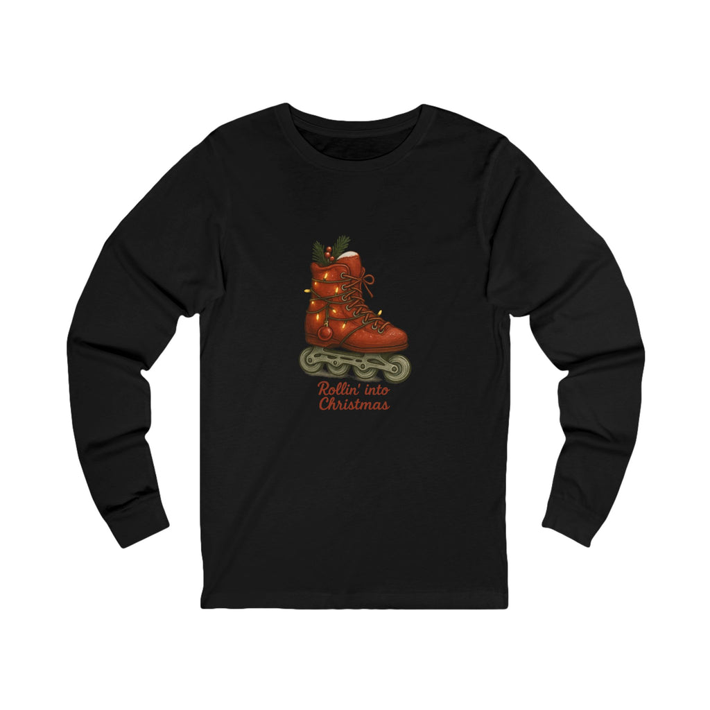 Red Inline Roller Skates Christmas Long Sleeve Tee