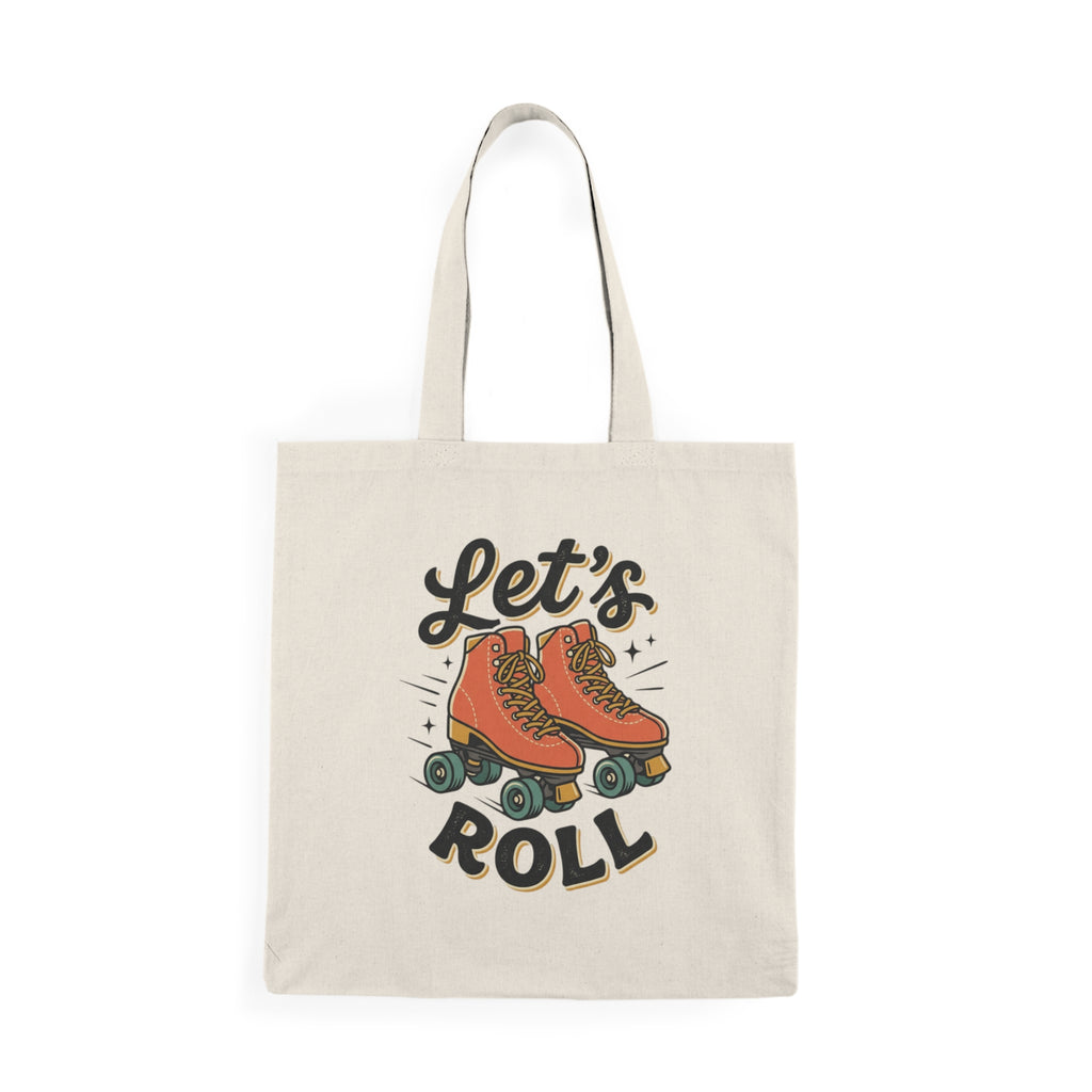 Tote Bag — "Let’s Roll" Retro Roller Skate Graphic Tote