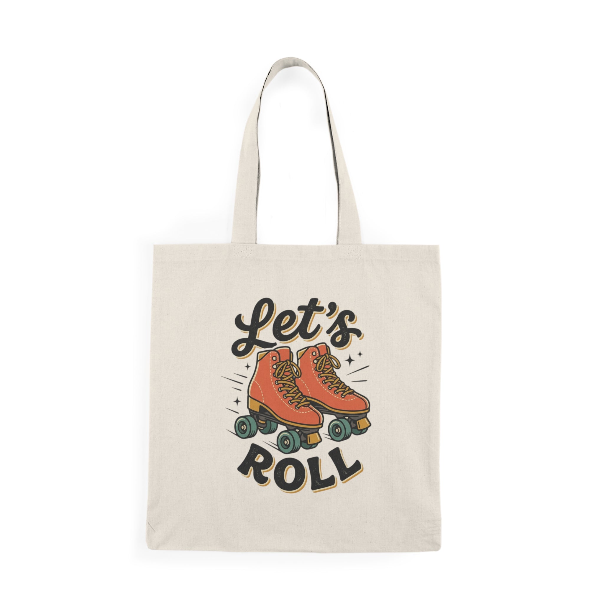 Tote Bag — "Let’s Roll" Retro Roller Skate Graphic Tote