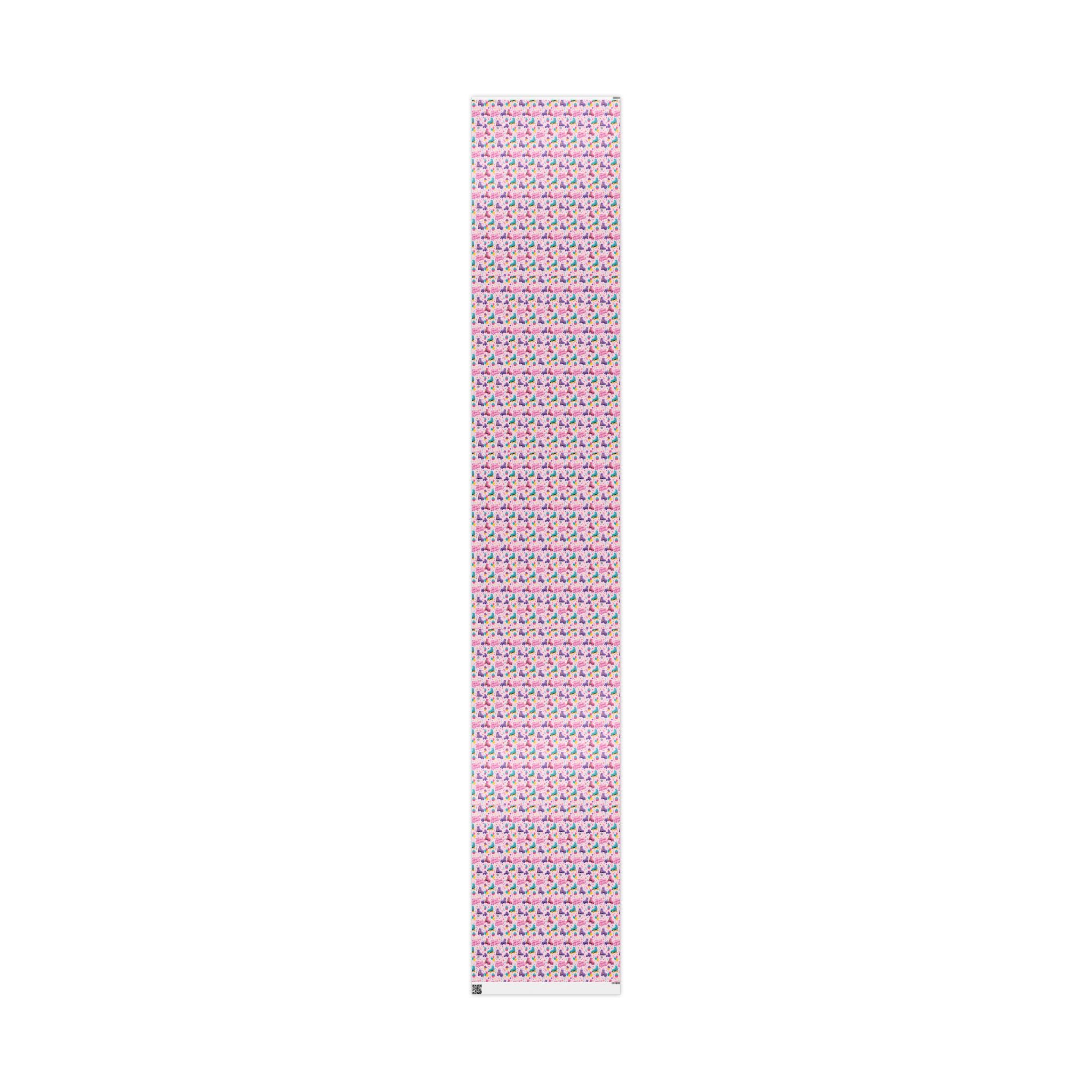 Birthday Roller Skating Gift Wrap Paper (Pink) – Unique Wrap For the Roller Skating Lover.