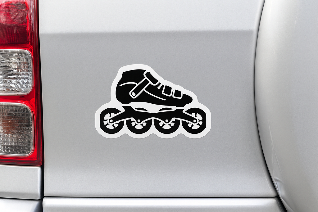 Roller Skate USA Die-Cut Magnet — Black Inline Skate Magnet