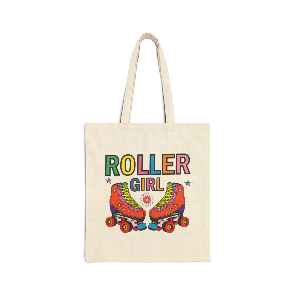 Roller Girl Cotton Canvas Tote Bag - Fun and Functional Shopping Bag for Skaters