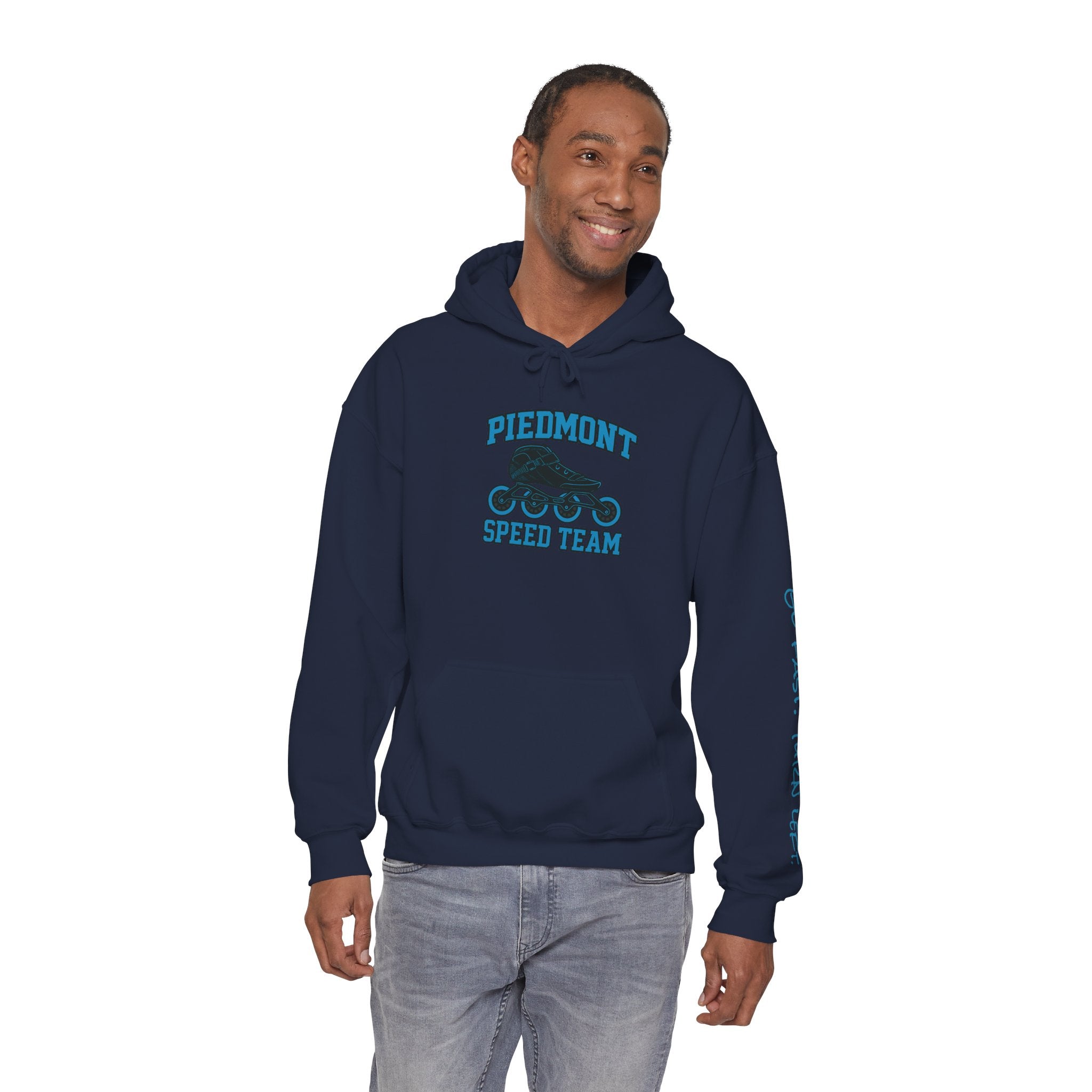 Piedmont Racing Hoodie 4 — Retro Blue Motorsport Pullover