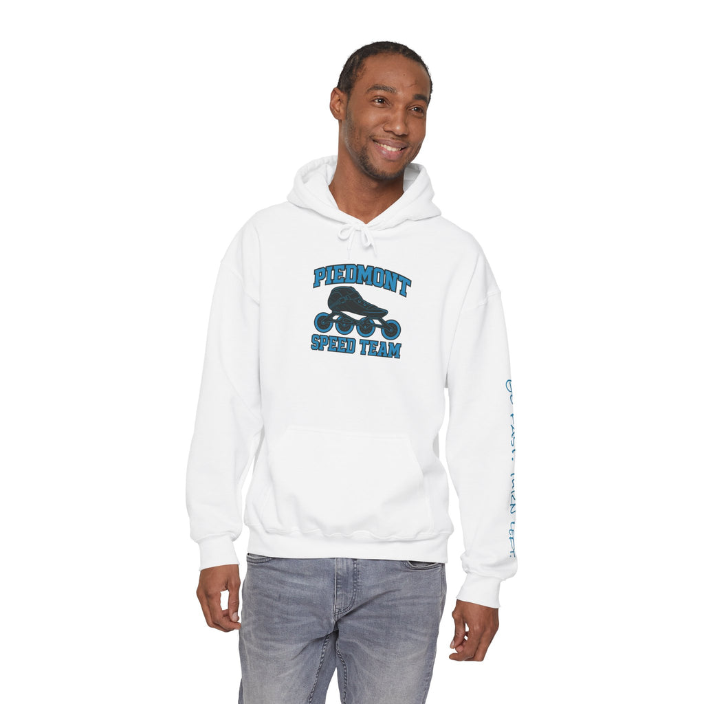 Piedmont Racing Hoodie 4 — Retro Blue Motorsport Pullover