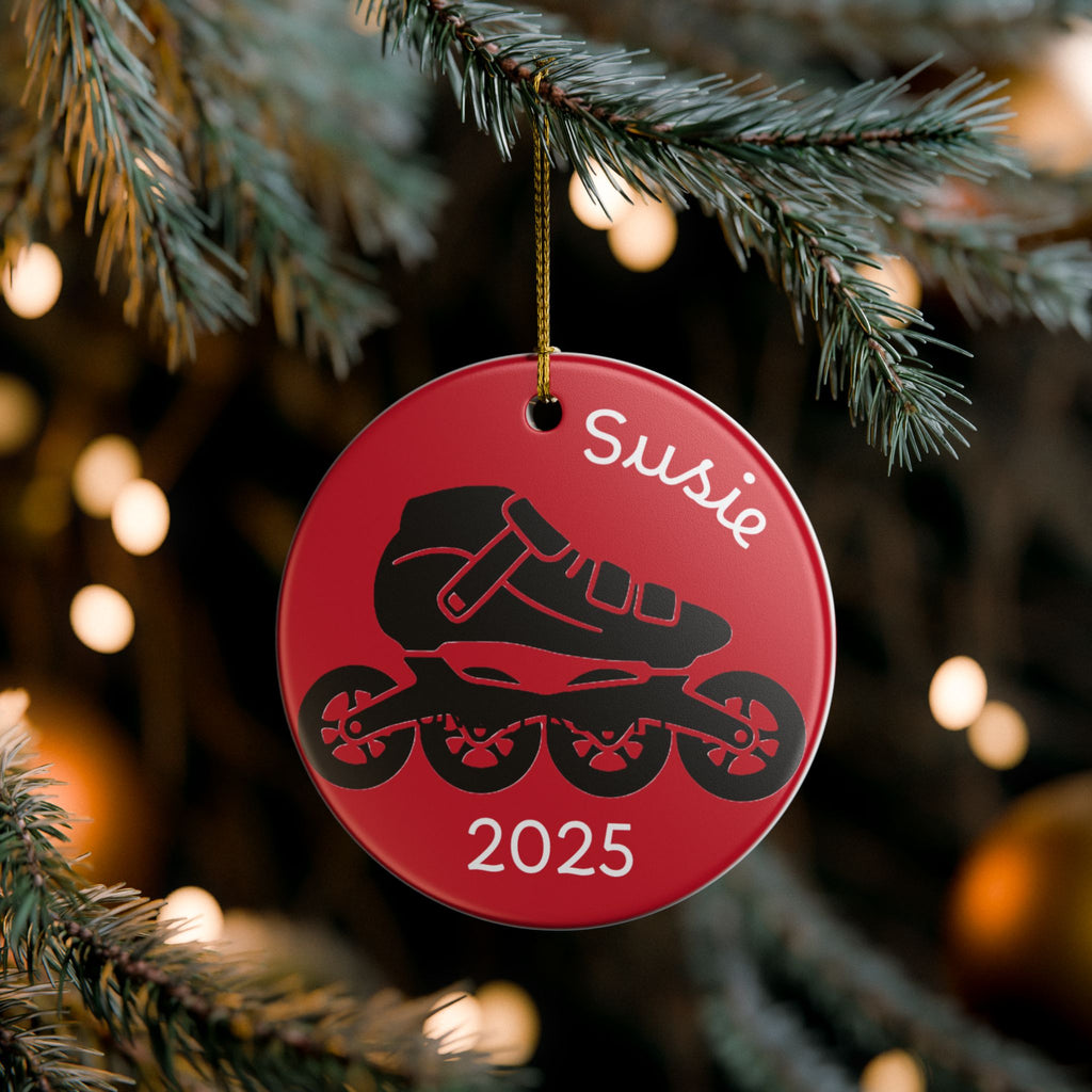 Inlines Personalized Roller Skate Ceramic Ornament