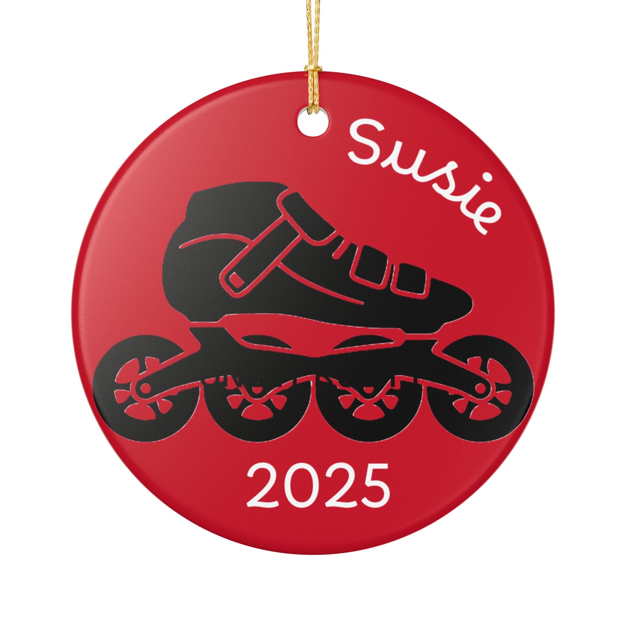 Inlines Personalized Roller Skate Ceramic Ornament