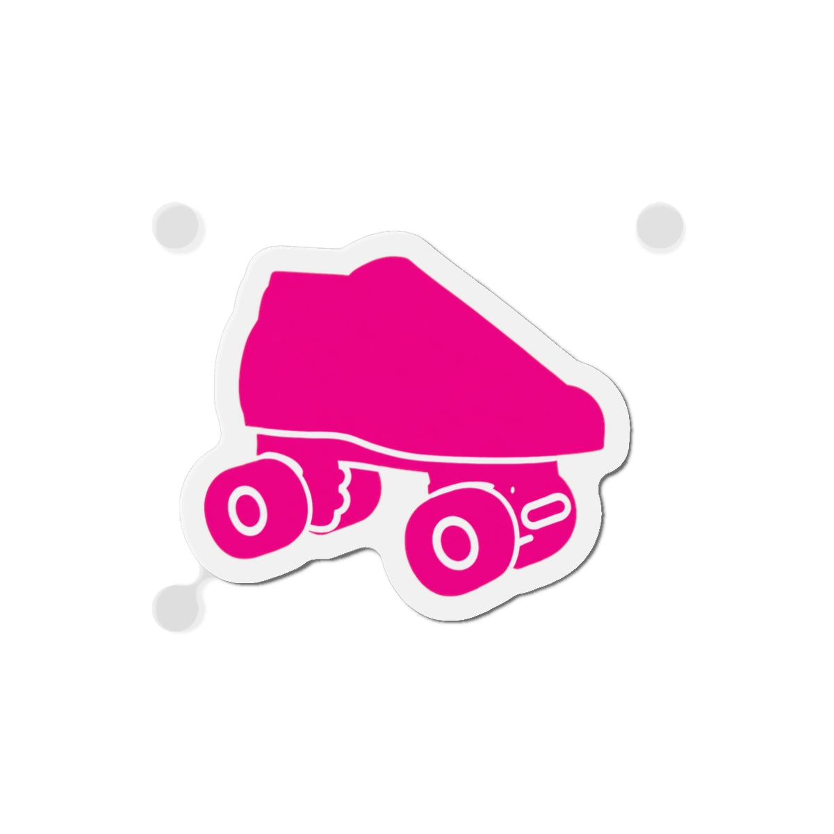 Pink Roller Skate Die-Cut Magnet - Retro Pink Skate Refrigerator Magnet