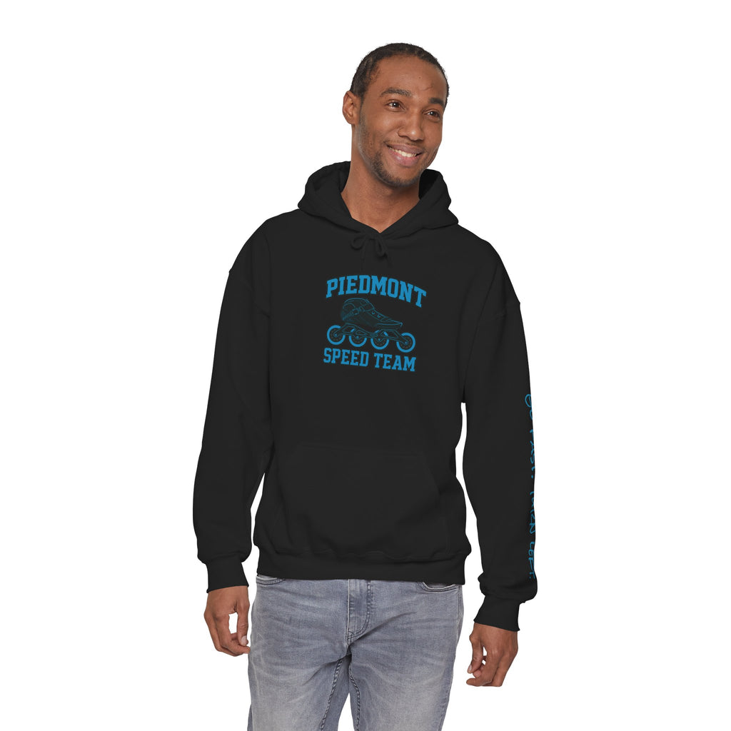 Piedmont Racing Hoodie 4 — Retro Blue Motorsport Pullover