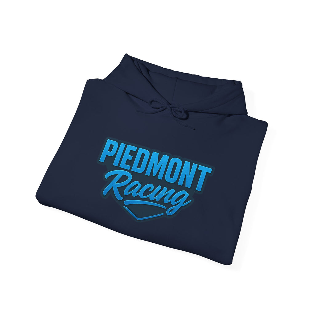 Piedmont Racing Hoodie — Retro Blue Motorsport Pullover