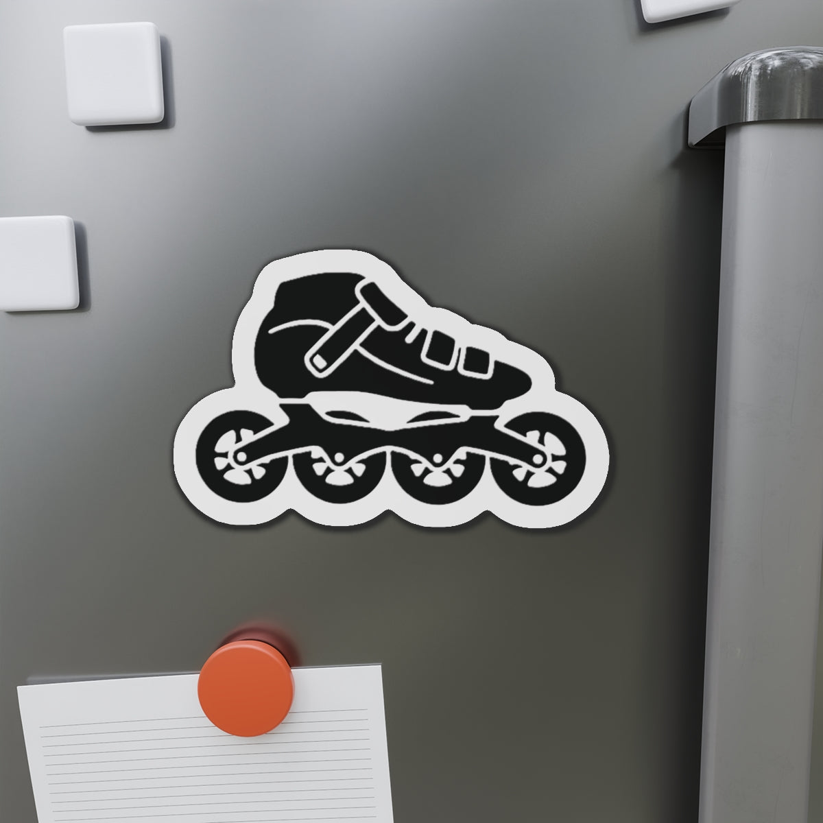 Roller Skate USA Die-Cut Magnet — Black Inline Skate Magnet