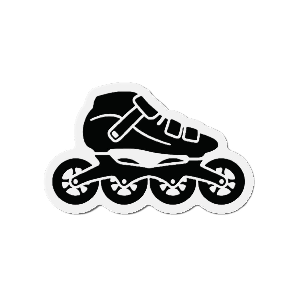 Roller Skate USA Die-Cut Magnet — Black Inline Skate Magnet