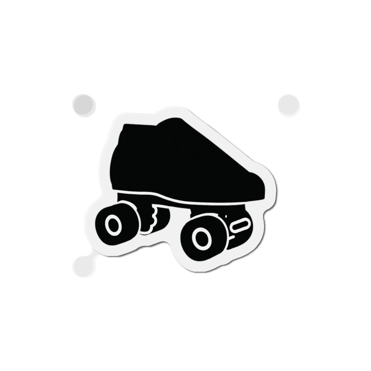Black Roller Skate USA Die-Cut Magnet — Retro Black Quad Skate Refrigerator Magnet