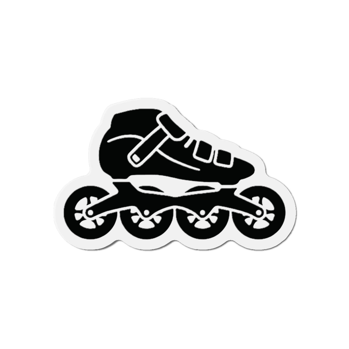 Roller Skate USA Die-Cut Magnet — Black Inline Skate Magnet