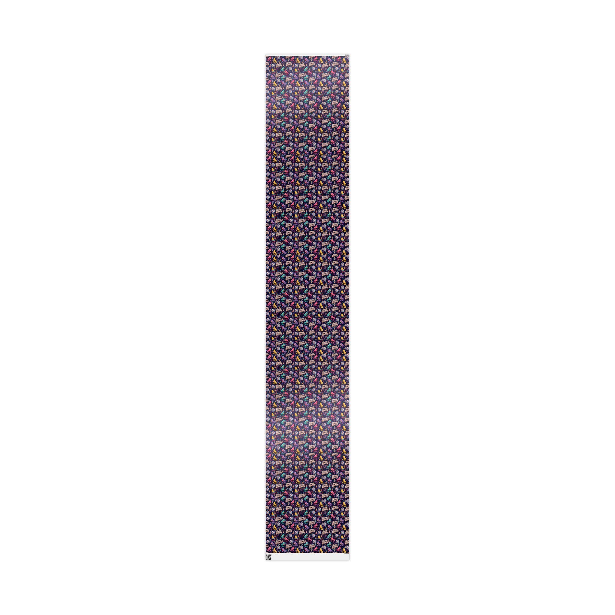 Birthday Roller Skating Gift Wrap Paper (Dark) – Unique Wrap For the Roller Skating Lover.